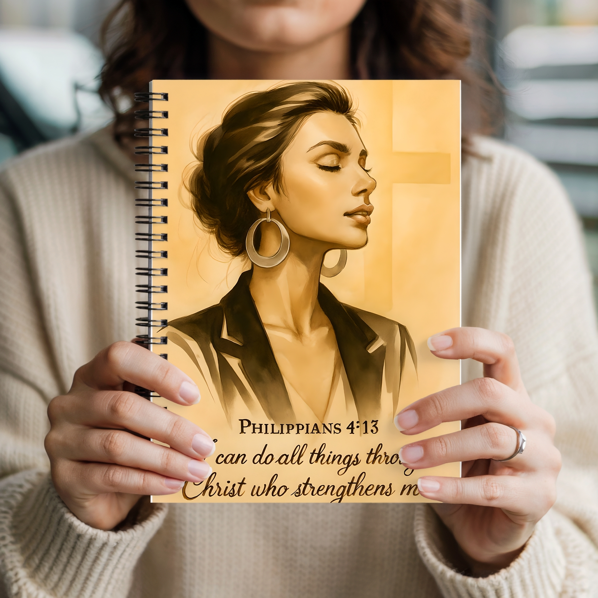 Christian Journal Notebook "Philippians 4:13" Inspirational Spiral Notebook product thumbnail image Christian Journal Notebook "Philippians 4:13" Inspirational Spiral Notebook product thumbnail image