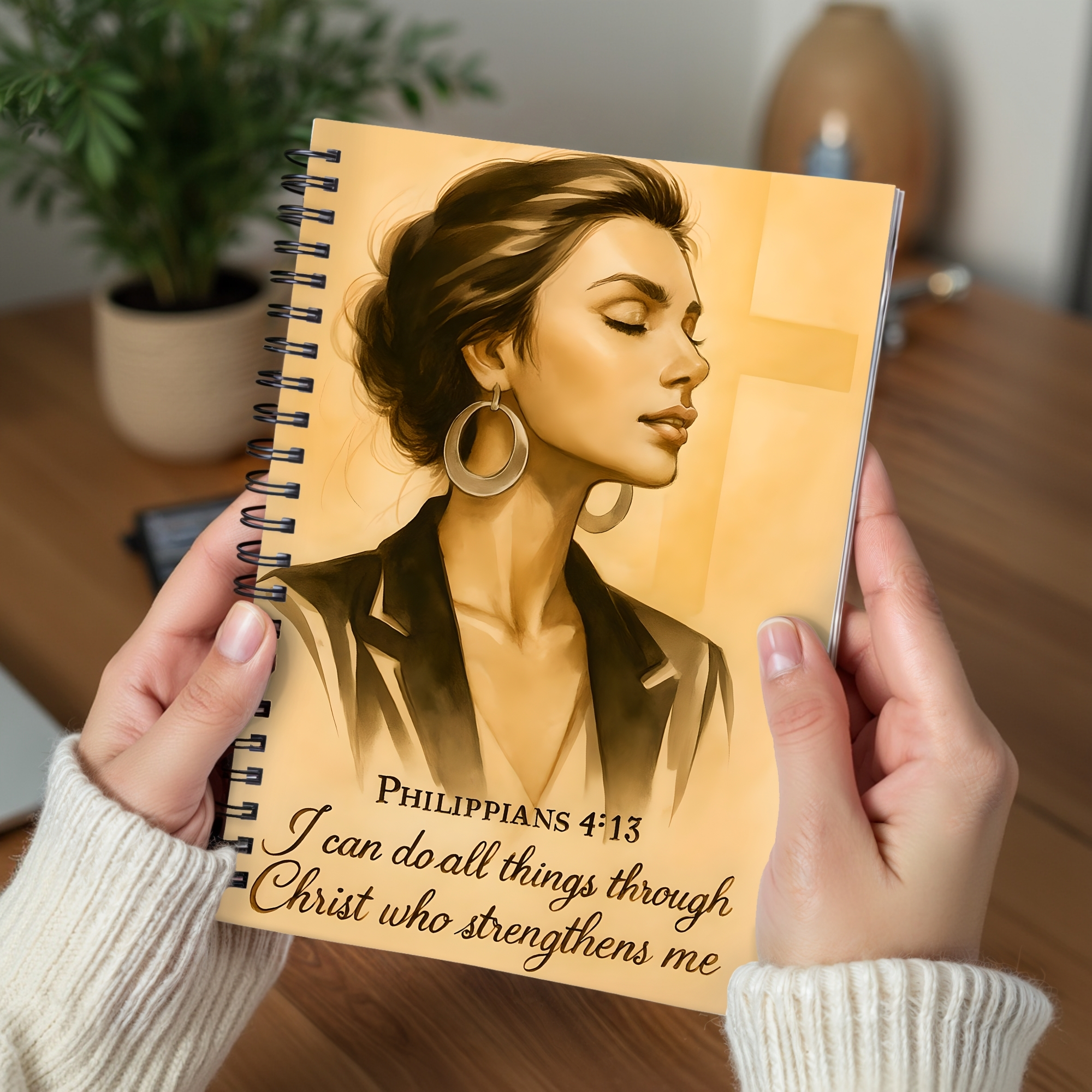 Christian Journal Notebook "Philippians 4:13" Inspirational Spiral Notebook product thumbnail image Christian Journal Notebook "Philippians 4:13" Inspirational Spiral Notebook product thumbnail image