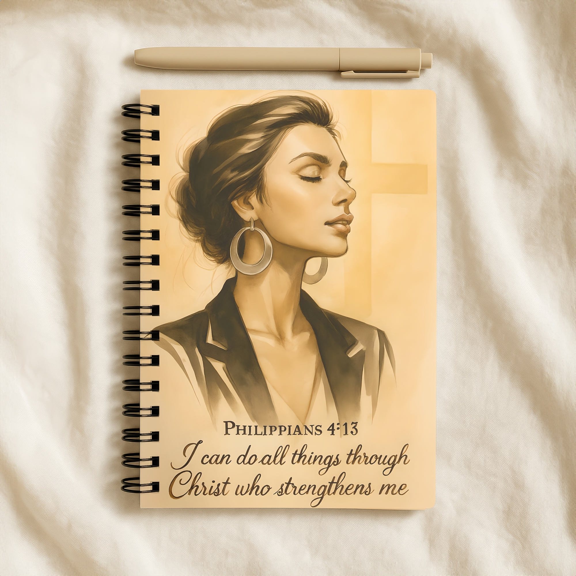 Christian Journal Notebook "Philippians 4:13" Inspirational Spiral Notebook product thumbnail image Christian Journal Notebook "Philippians 4:13" Inspirational Spiral Notebook product thumbnail image