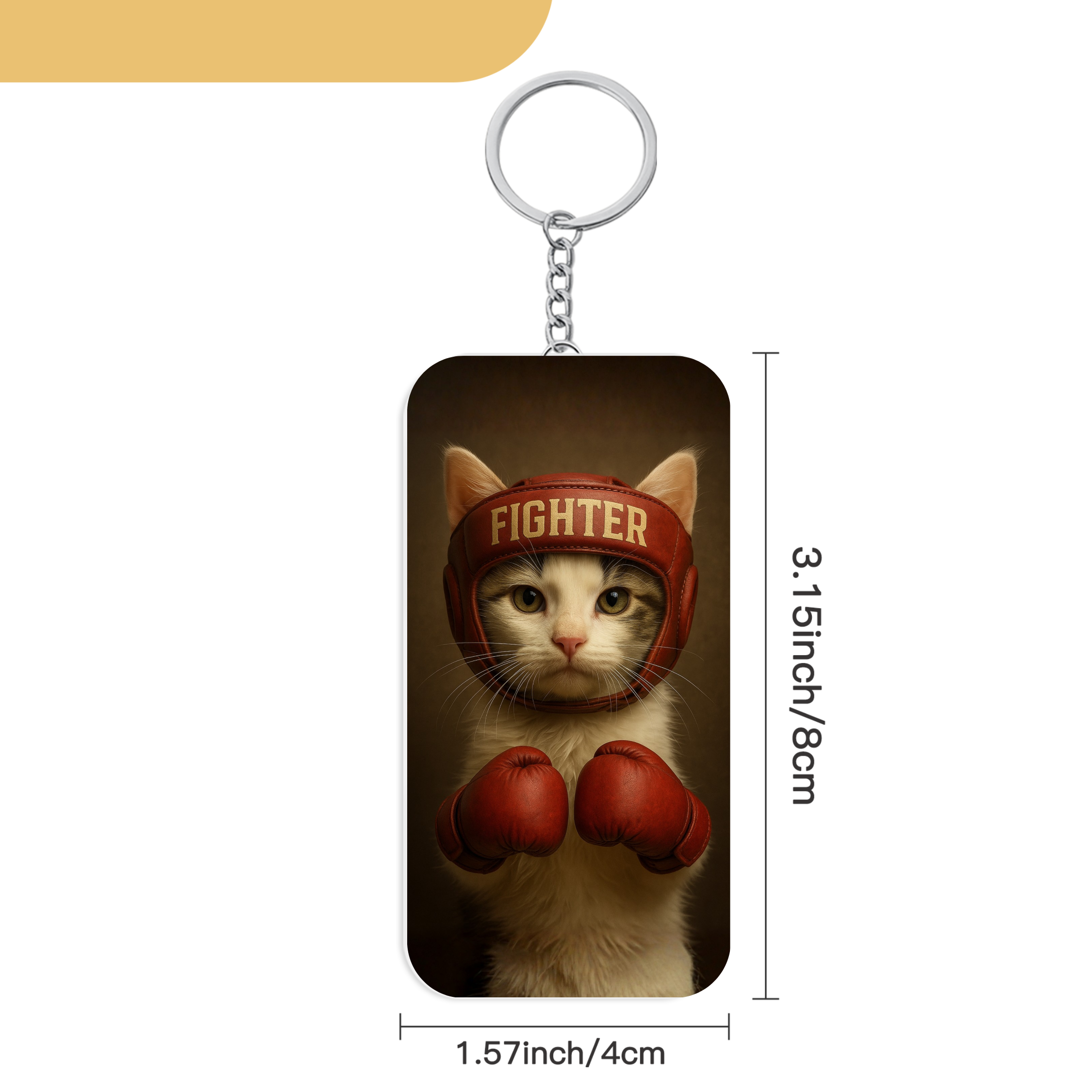 Ed Kitten Keychain Charm — Double‑Sided Boxing Kitten Key Ring product thumbnail image