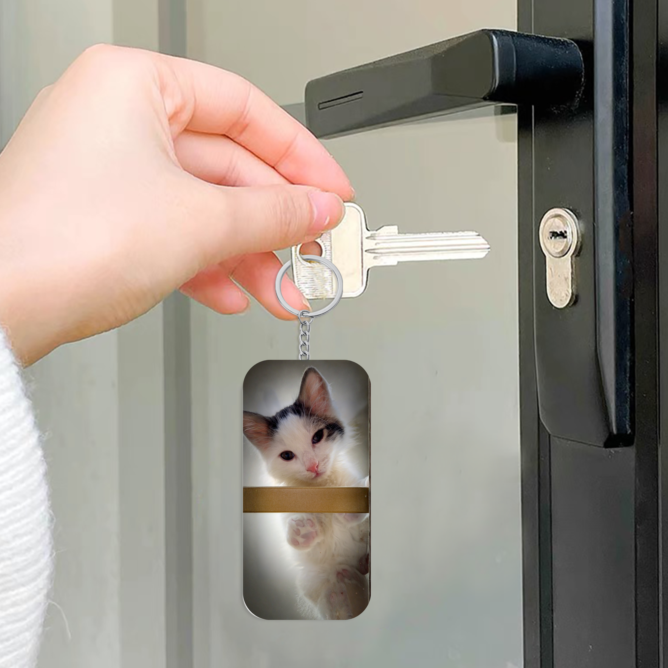Ed Kitten Keychain Charm — Double‑Sided Boxing Kitten Key Ring product thumbnail image Ed Kitten Keychain Charm — Double‑Sided Boxing Kitten Key Ring product thumbnail image