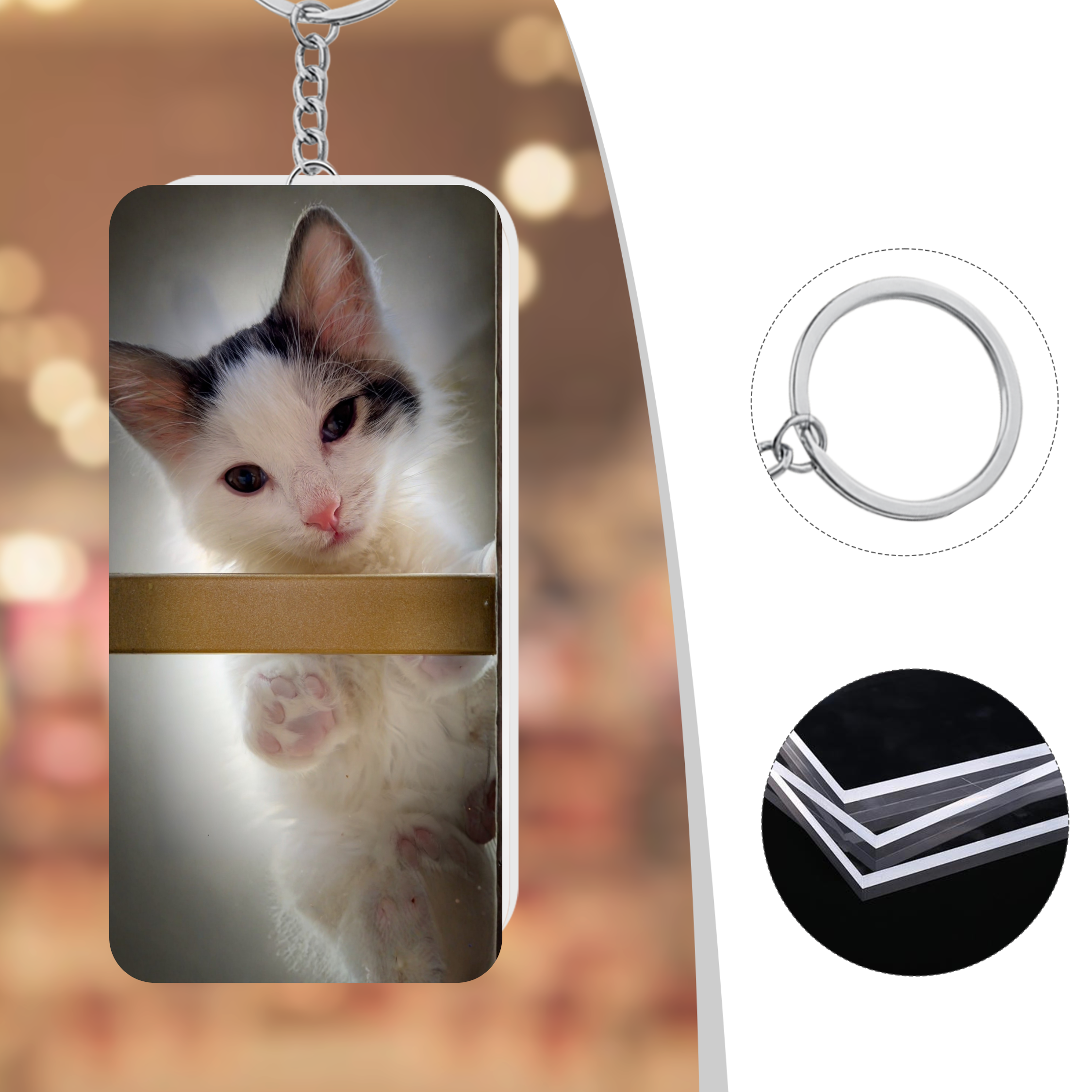 Ed Kitten Keychain Charm — Double‑Sided Boxing Kitten Key Ring product thumbnail image Ed Kitten Keychain Charm — Double‑Sided Boxing Kitten Key Ring product thumbnail image