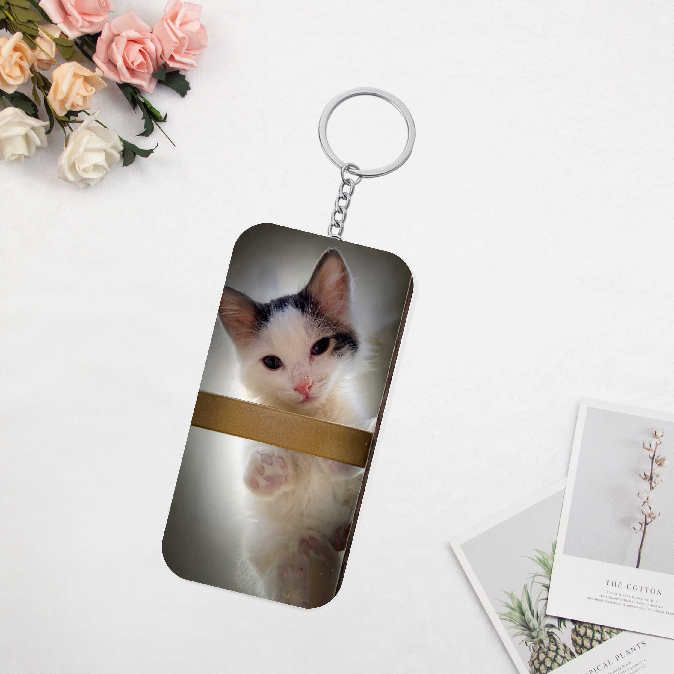 Ed Kitten Keychain Charm — Double‑Sided Boxing Kitten Key Ring product thumbnail image