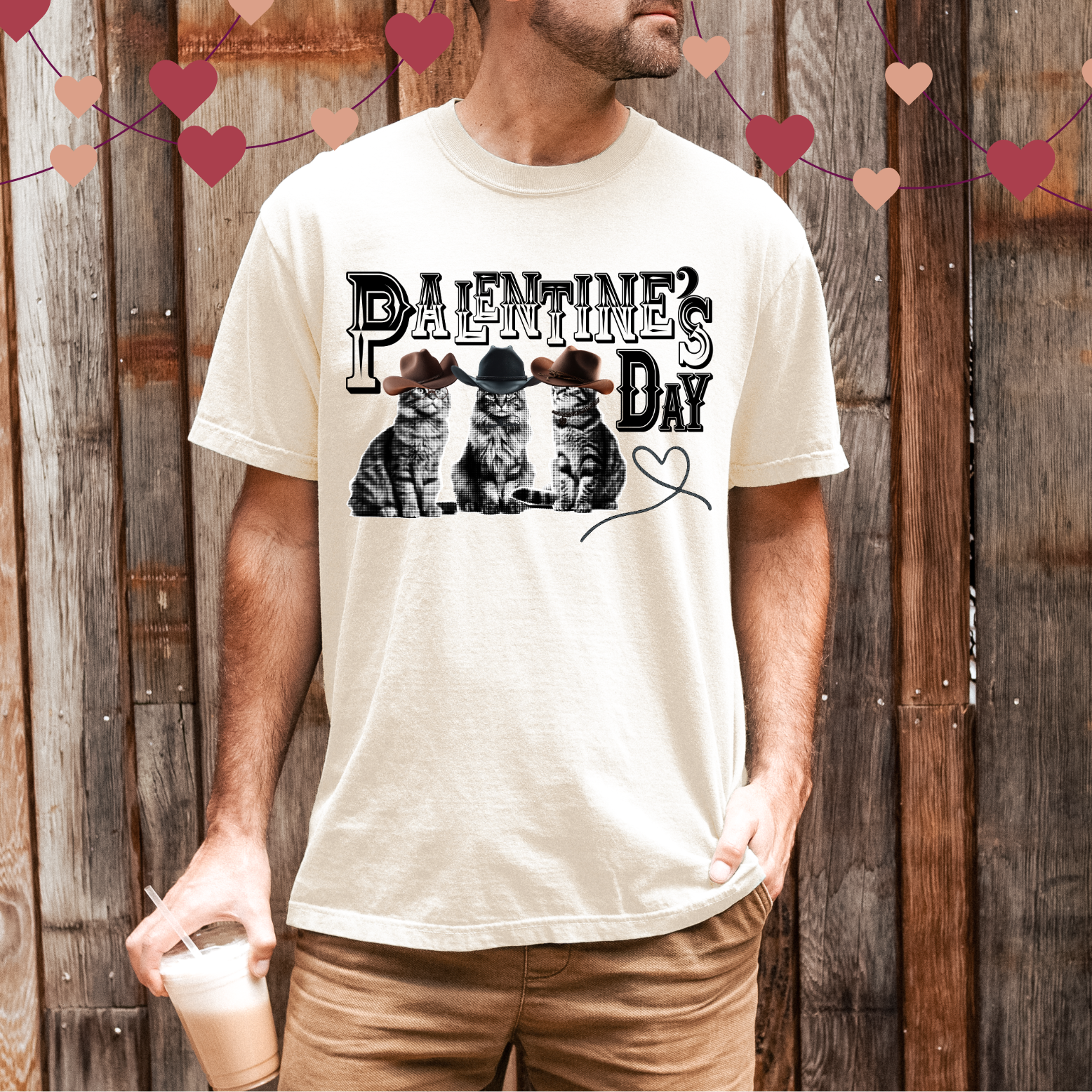 Cowboy Cats Palentine's Day Western Cat T-shirt | Retro Rodeo Cat Design product thumbnail image