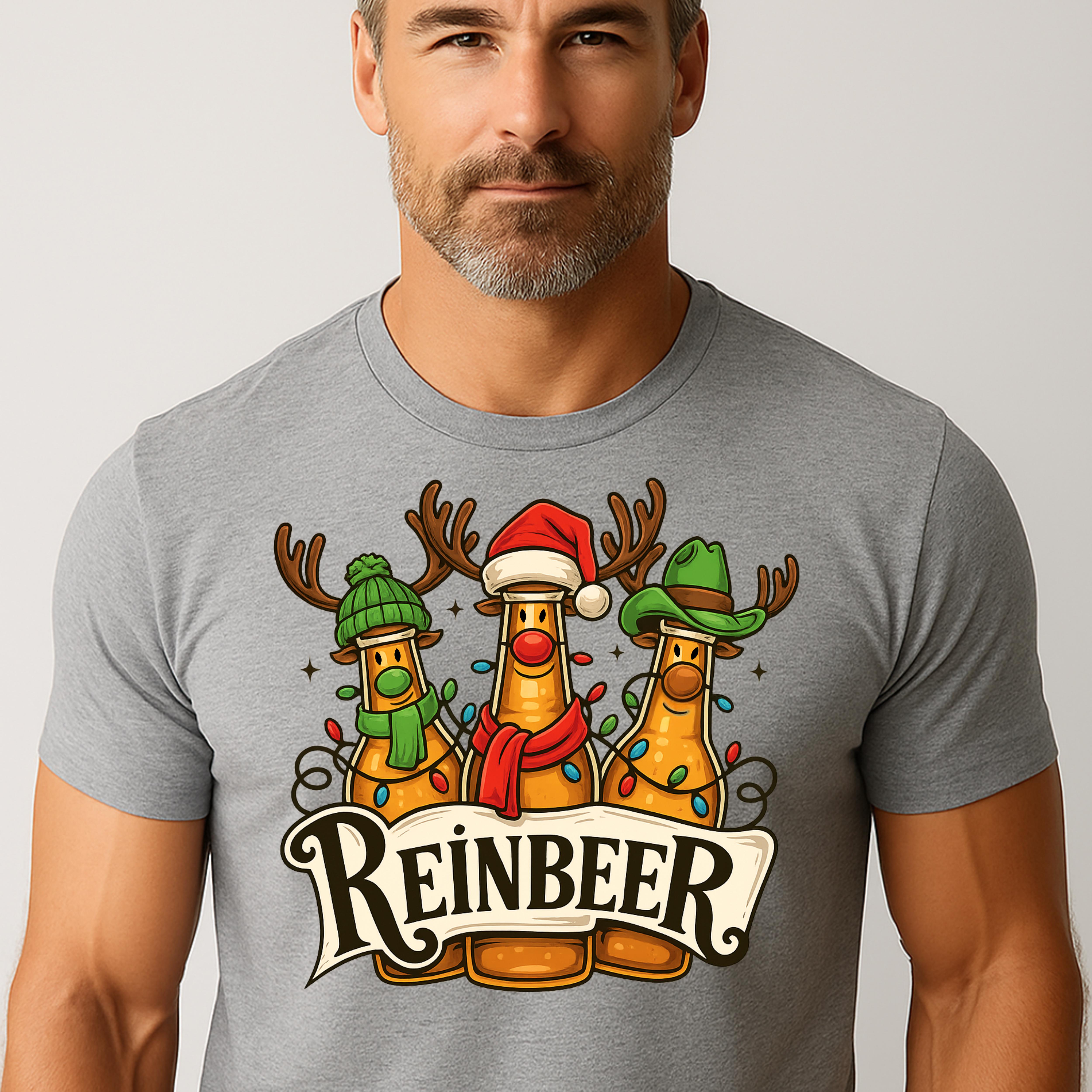 Reinbeer Christmas Funny Beer T-Shirt | Holiday Party Graphic Tee