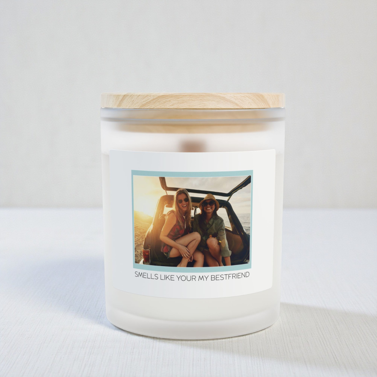 Custom Photo Candle with Personalized Text, Best Friend Gift, Birthday Gift for Bestie, Custom Picture Candle Keepsake, Soy Wax product thumbnail image