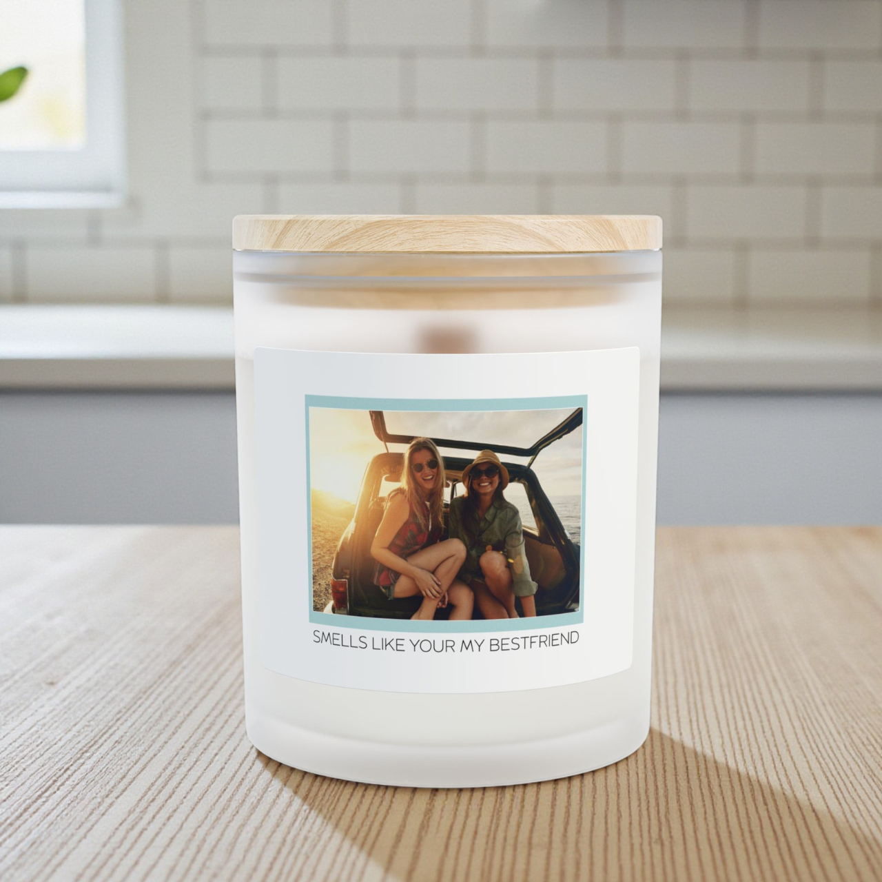 Custom Photo Candle with Personalized Text, Best Friend Gift, Birthday Gift for Bestie, Custom Picture Candle Keepsake, Soy Wax product thumbnail image
