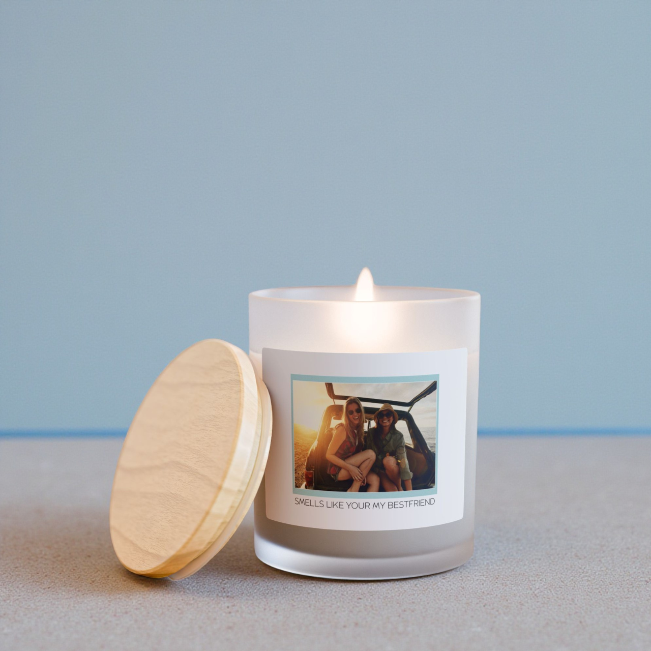 Custom Photo Candle with Personalized Text, Best Friend Gift, Birthday Gift for Bestie, Custom Picture Candle Keepsake, Soy Wax product thumbnail image