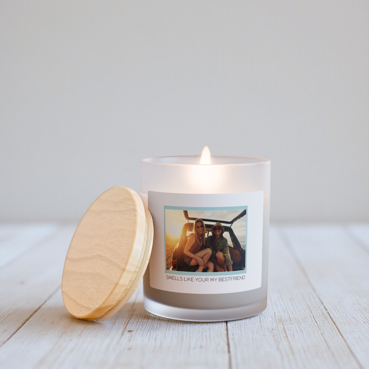 Custom Photo Candle with Personalized Text, Best Friend Gift, Birthday Gift for Bestie, Custom Picture Candle Keepsake, Soy Wax product thumbnail image