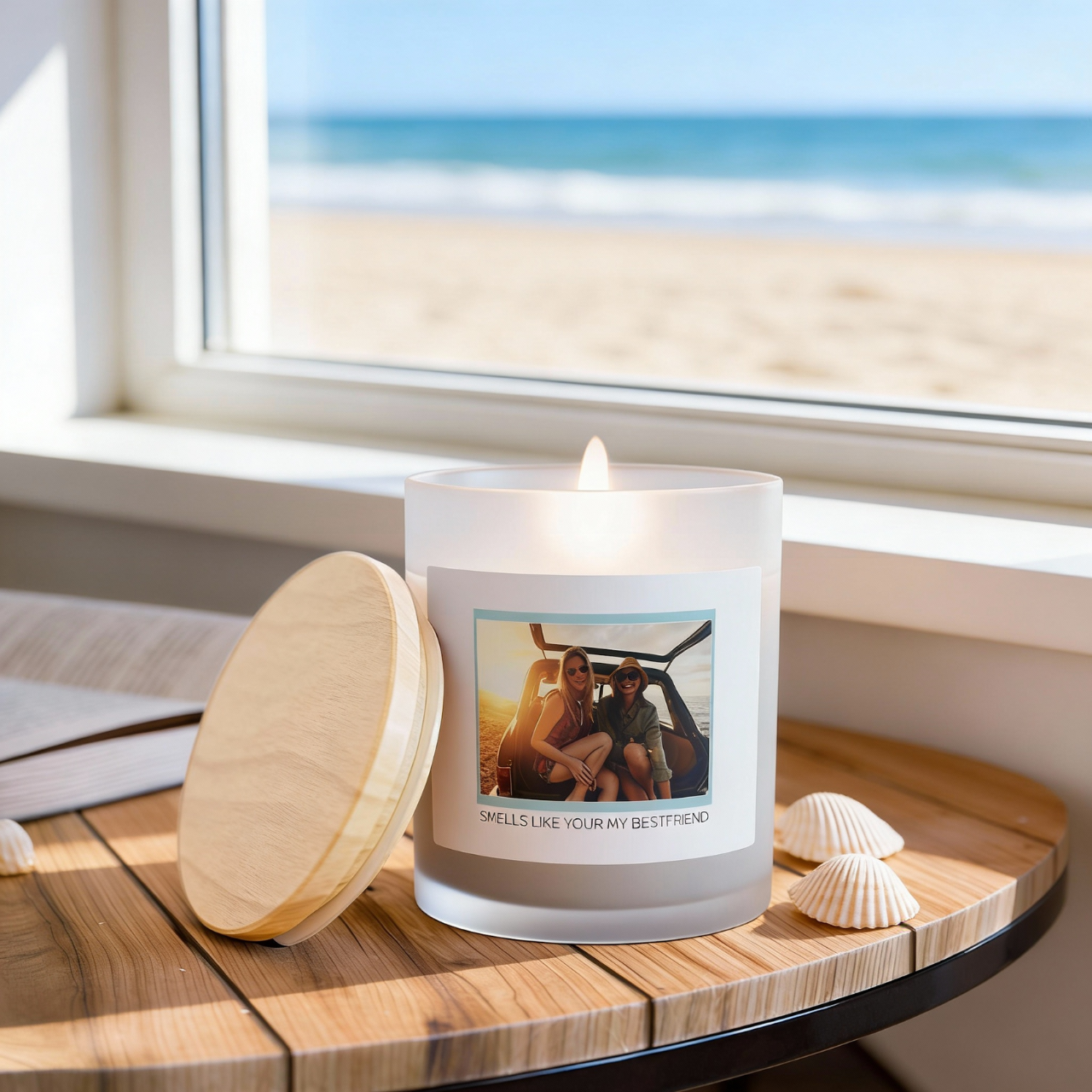 Custom Photo Candle with Personalized Text, Best Friend Gift, Birthday Gift for Bestie, Custom Picture Candle Keepsake, Soy Wax product thumbnail image