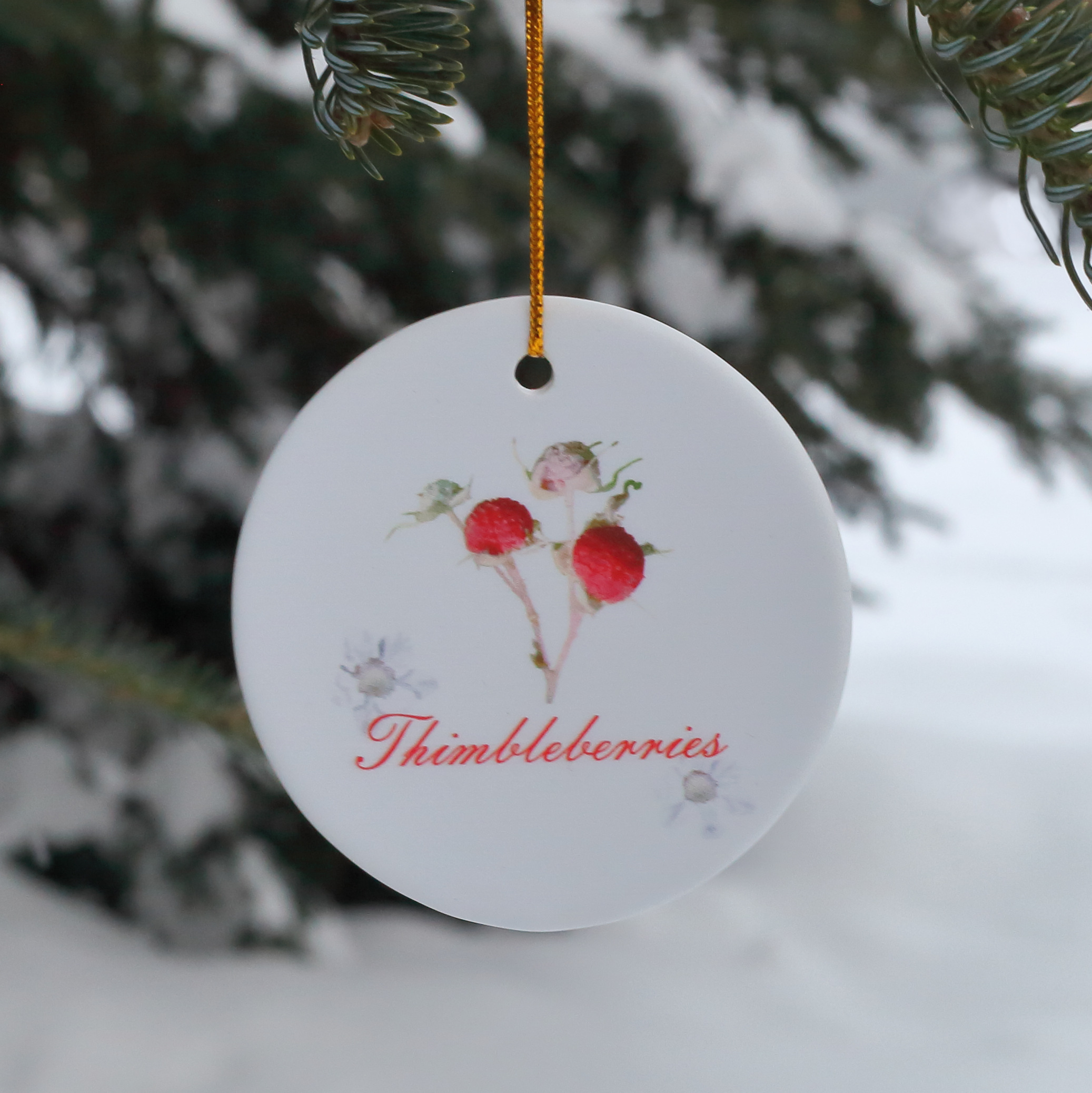 Thimbleberry Ceramic Ornament product thumbnail image