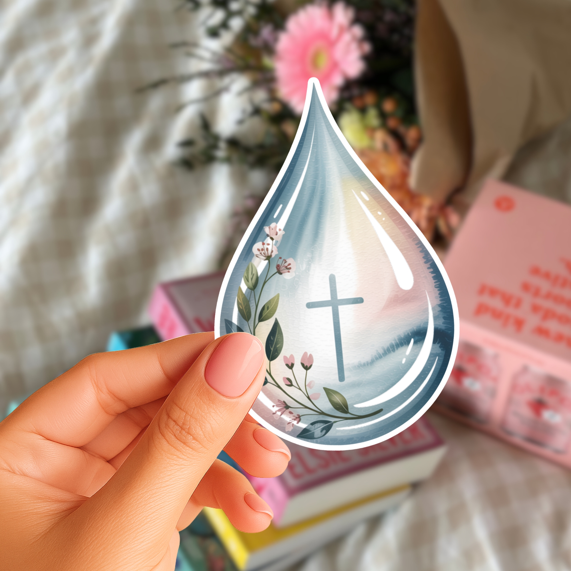 Waterdrop Cross Floral Christian Kiss-Cut Sticker Baptism Water Droplet Symbol product thumbnail image Waterdrop Cross Floral Christian Kiss-Cut Sticker Baptism Water Droplet Symbol product thumbnail image