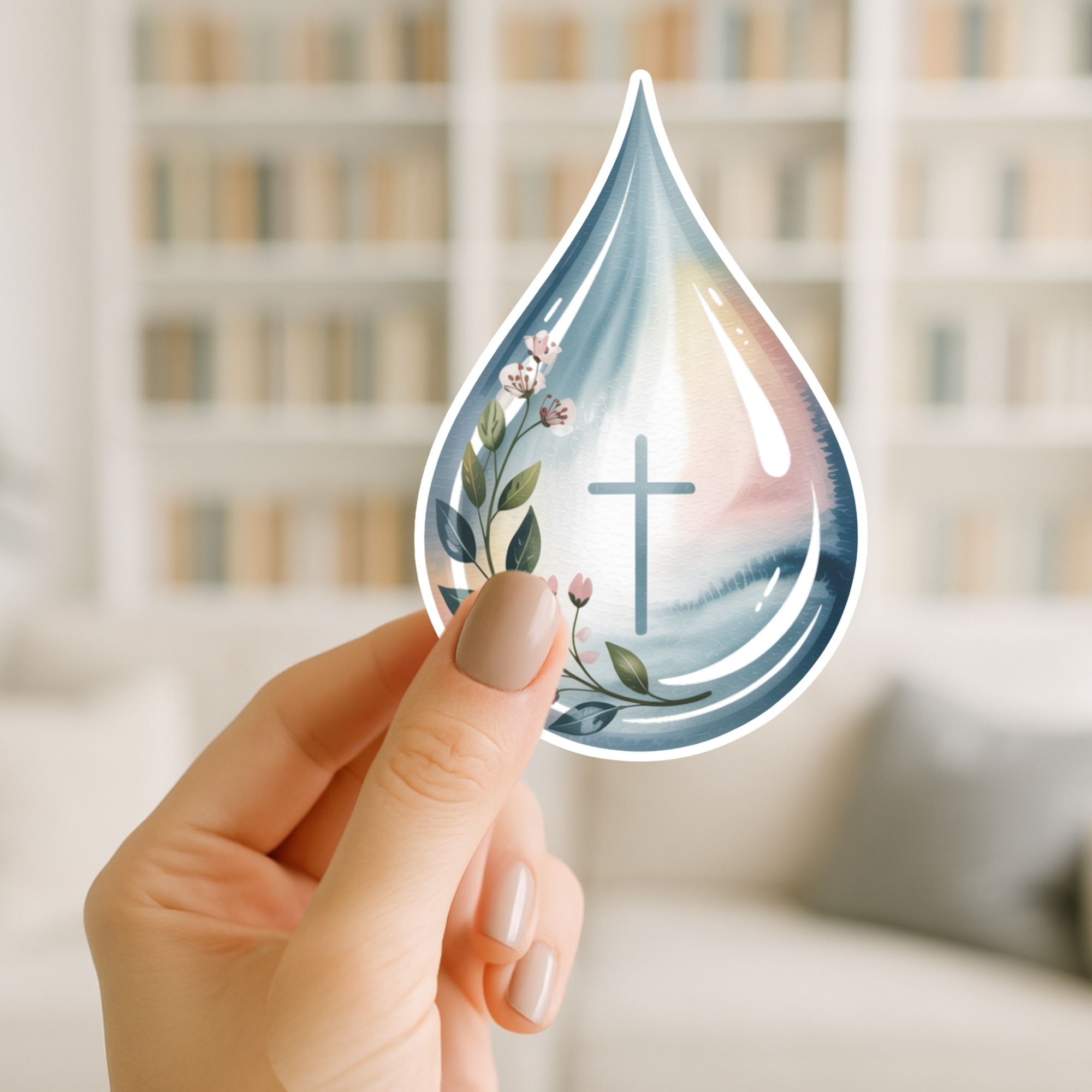 Waterdrop Cross Floral Christian Kiss-Cut Sticker Baptism Water Droplet Symbol product thumbnail image Waterdrop Cross Floral Christian Kiss-Cut Sticker Baptism Water Droplet Symbol product thumbnail image