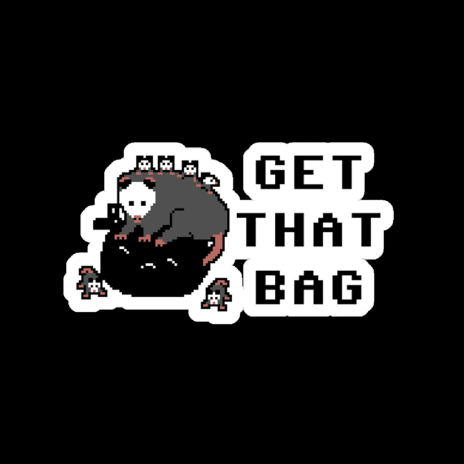 Get That Bag Opossum Sticker (3"x3") product thumbnail image