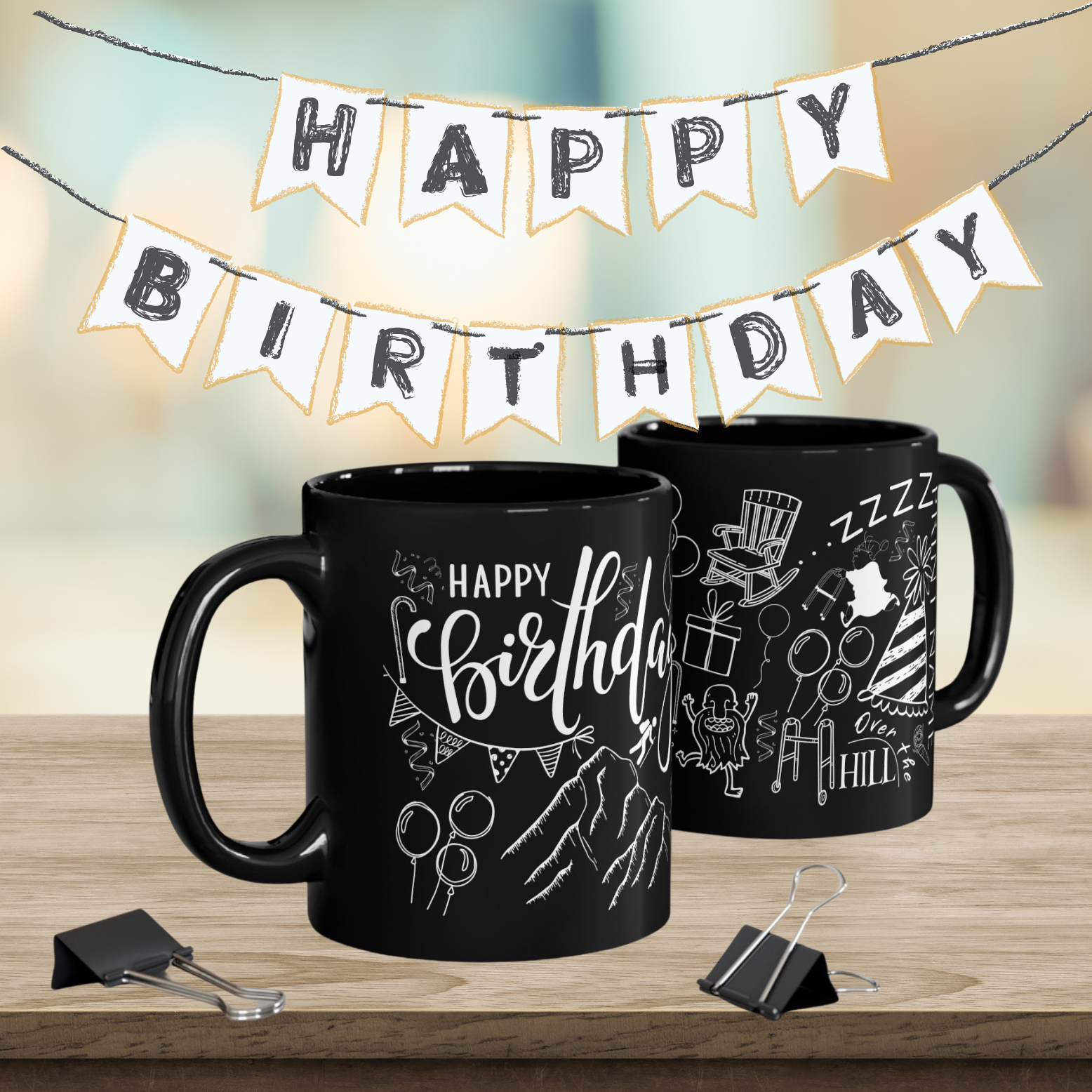 Happy Birthday Over the Hill Doodle Mug | Personalized Funny Coffee Cup product thumbnail image Happy Birthday Over the Hill Doodle Mug | Personalized Funny Coffee Cup product thumbnail image