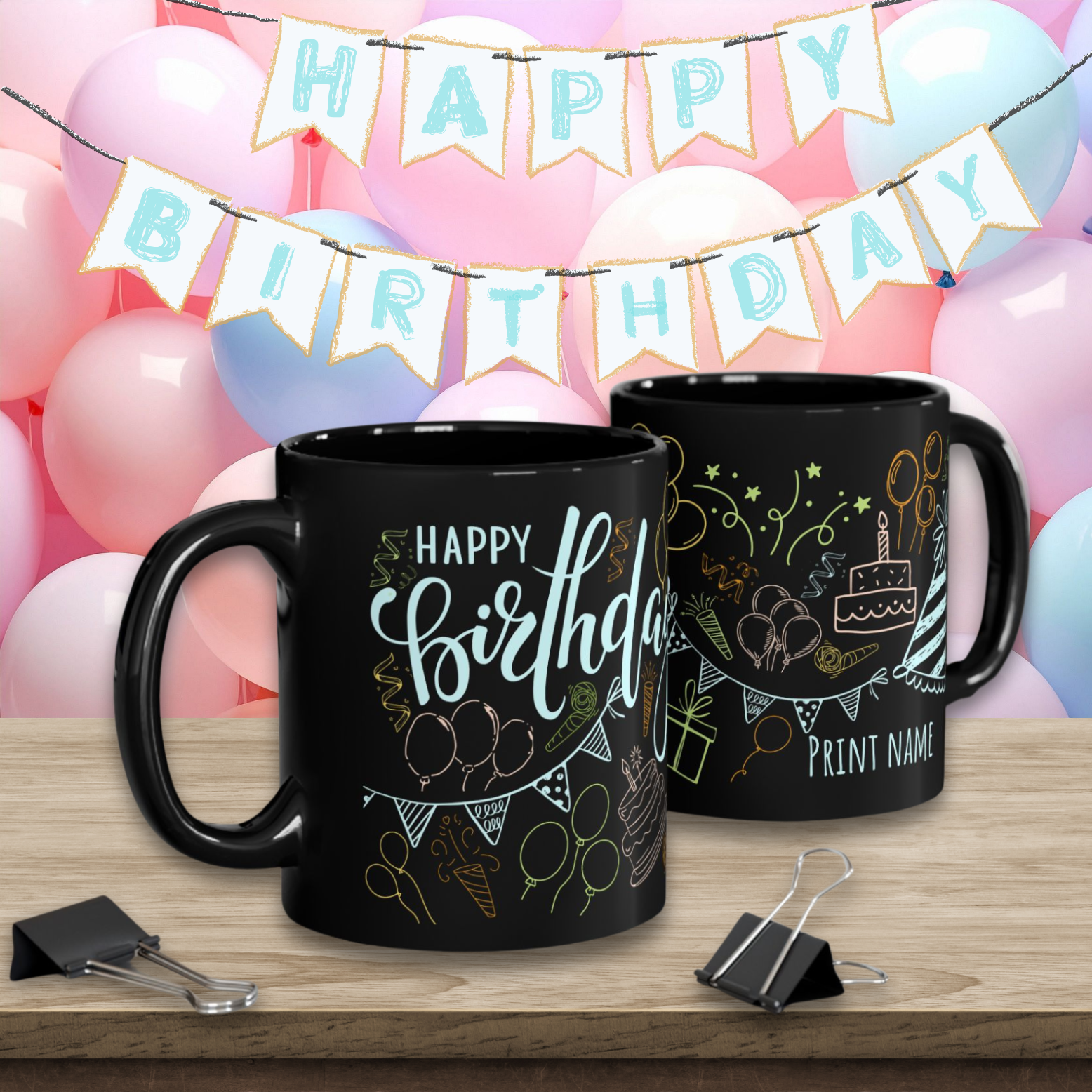 Crazy Birthday Chalkboard Party Doodle Mug | Personalized Ceramic Coffee Cup product thumbnail image Crazy Birthday Chalkboard Party Doodle Mug | Personalized Ceramic Coffee Cup product thumbnail image