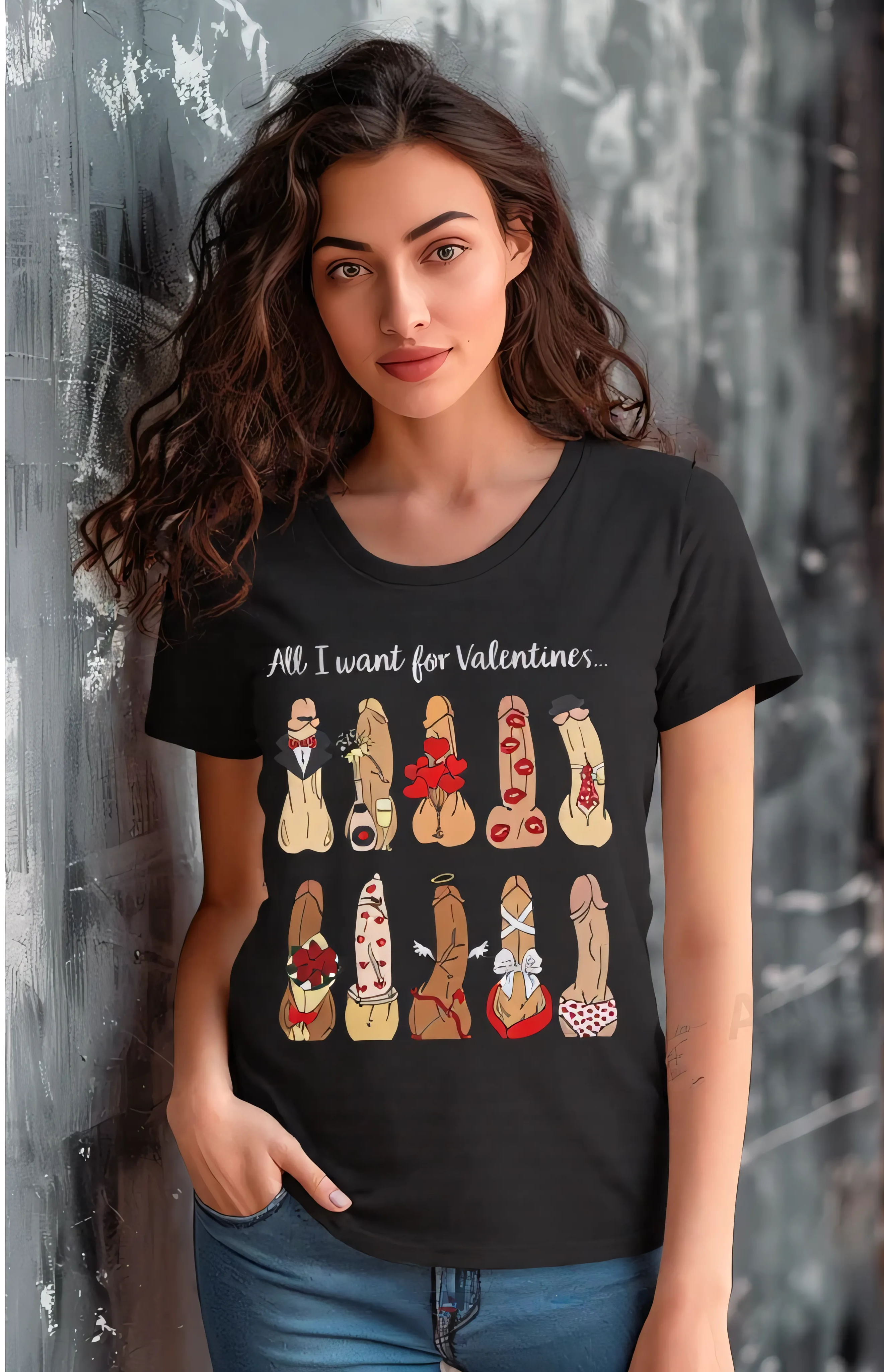 T-Shirt — Playful Valentine’s Day Dessert Penis Characters (I’d Swoon for Valentine’s)