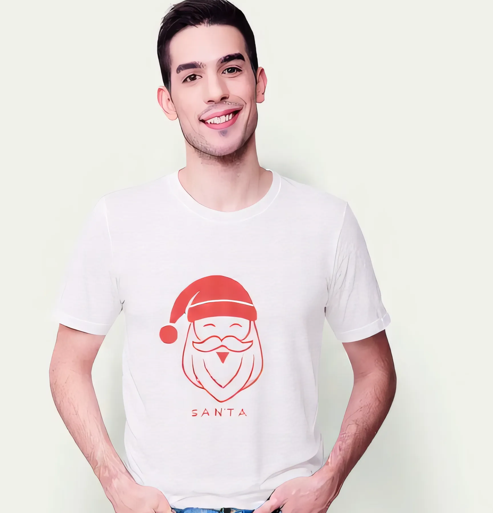 Minimal Santa Illustration T-Shirt | modern santa graphic, geometric santa product thumbnail image Minimal Santa Illustration T-Shirt | modern santa graphic, geometric santa product thumbnail image