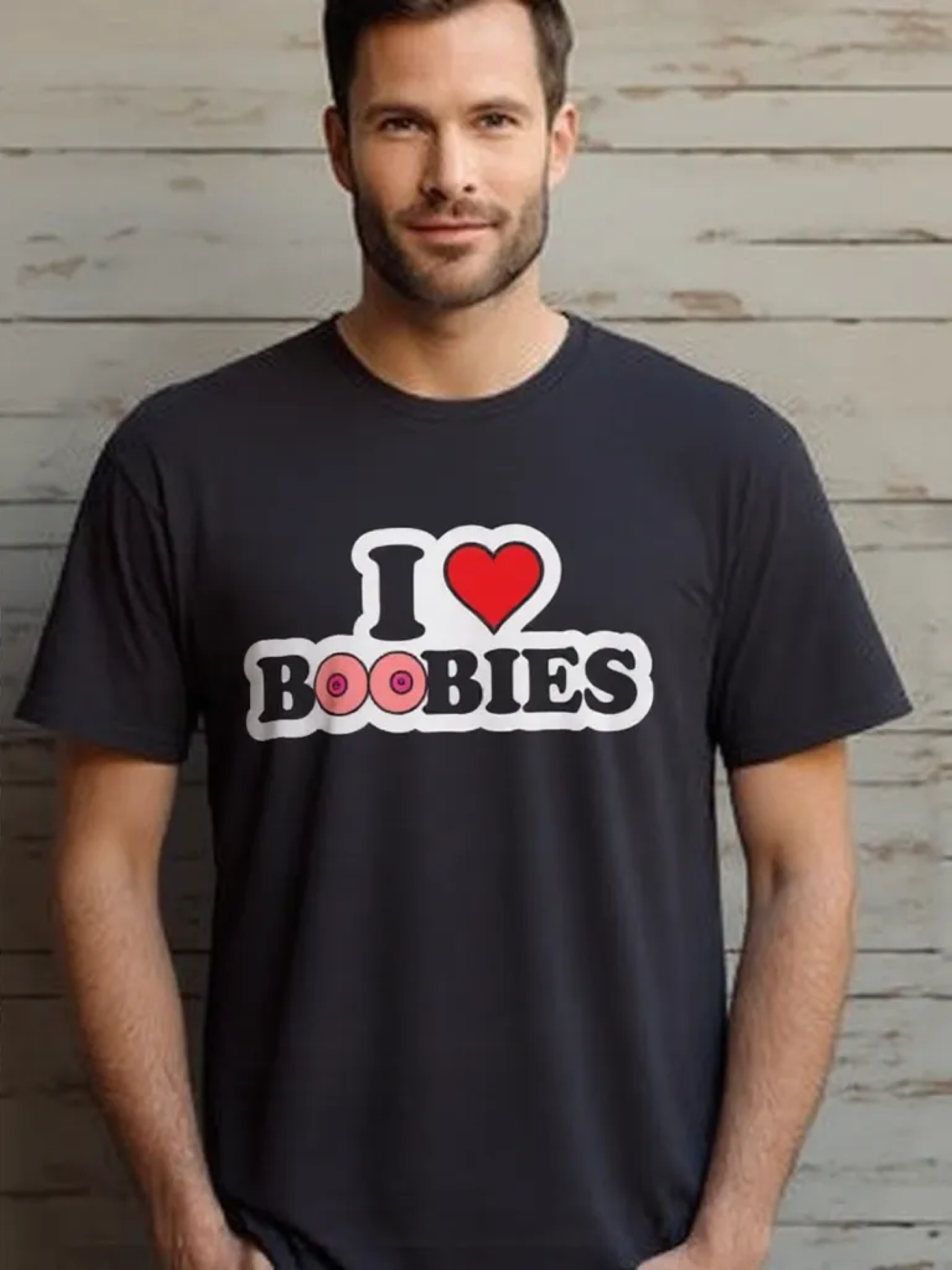 I Love Boobies T-Shirt — Adult Funny Graphic Tee product thumbnail image I Love Boobies T-Shirt — Adult Funny Graphic Tee product thumbnail image