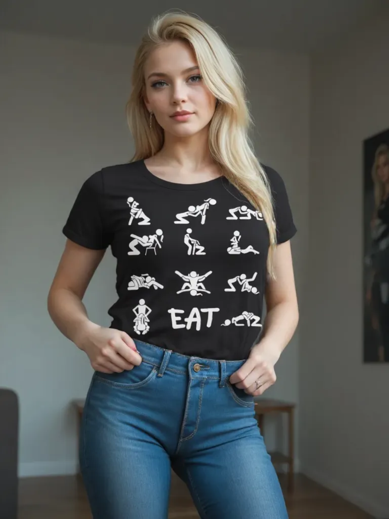 Sexual Positions Stick Figure Adult Humor T-Shirt product thumbnail image Sexual Positions Stick Figure Adult Humor T-Shirt product thumbnail image