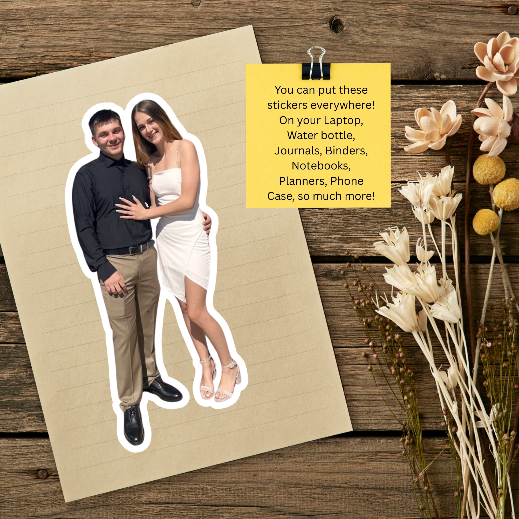 Personal Photo Kiss-Cut Sticker — Custom Couple Cutout Sticker (Perfect for Laptops & Gifts) product thumbnail image Personal Photo Kiss-Cut Sticker — Custom Couple Cutout Sticker (Perfect for Laptops & Gifts) product thumbnail image