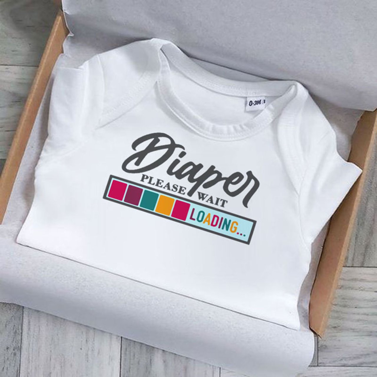 Infant Bodysuit - "Diaper Changing, Please Wait... Loading" Cute Baby Onesie Infant Bodysuit - "Diaper Changing, Please Wait... Loading" Cute Baby Onesie