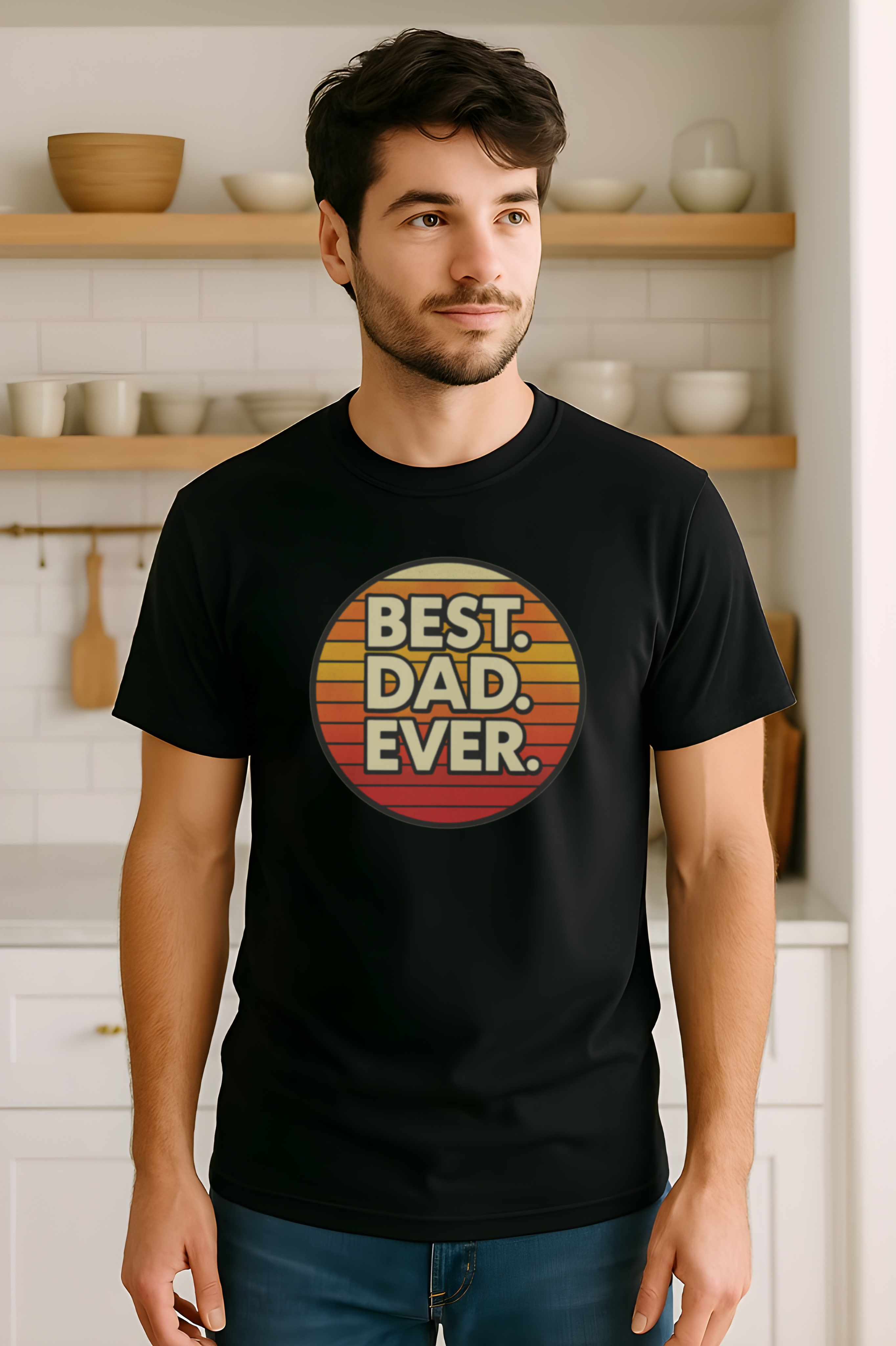 Best Dad Ever T-Shirt — Retro Sunset Father's Day Tee product thumbnail image Best Dad Ever T-Shirt — Retro Sunset Father's Day Tee product thumbnail image