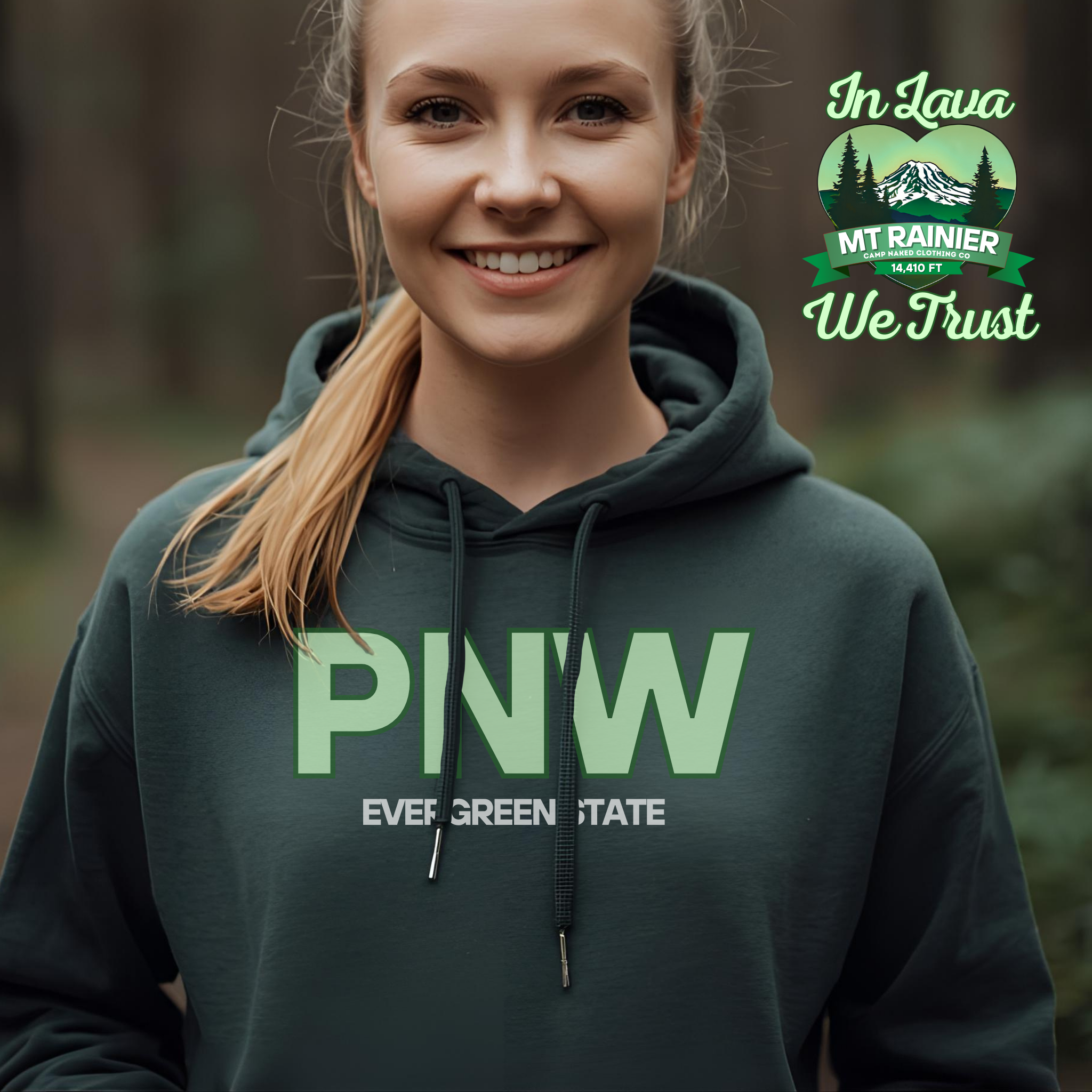 Camp Naked Clothing Co. | PNW Mt. Rainier Hoodie — Pacific Northwest Nature Graphic Sweatshirt. product thumbnail image Camp Naked Clothing Co. | PNW Mt. Rainier Hoodie — Pacific Northwest Nature Graphic Sweatshirt. product thumbnail image