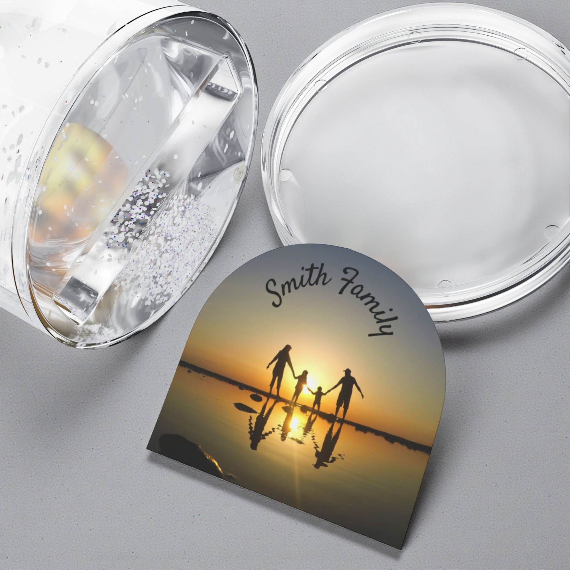 Custom Photo Snow Globe, Personalized Family Gift, Double-Sided Picture Text, Beach Keepsake, Holiday Gift, Memory Display Decor product thumbnail image Custom Photo Snow Globe, Personalized Family Gift, Double-Sided Picture Text, Beach Keepsake, Holiday Gift, Memory Display Decor product thumbnail image