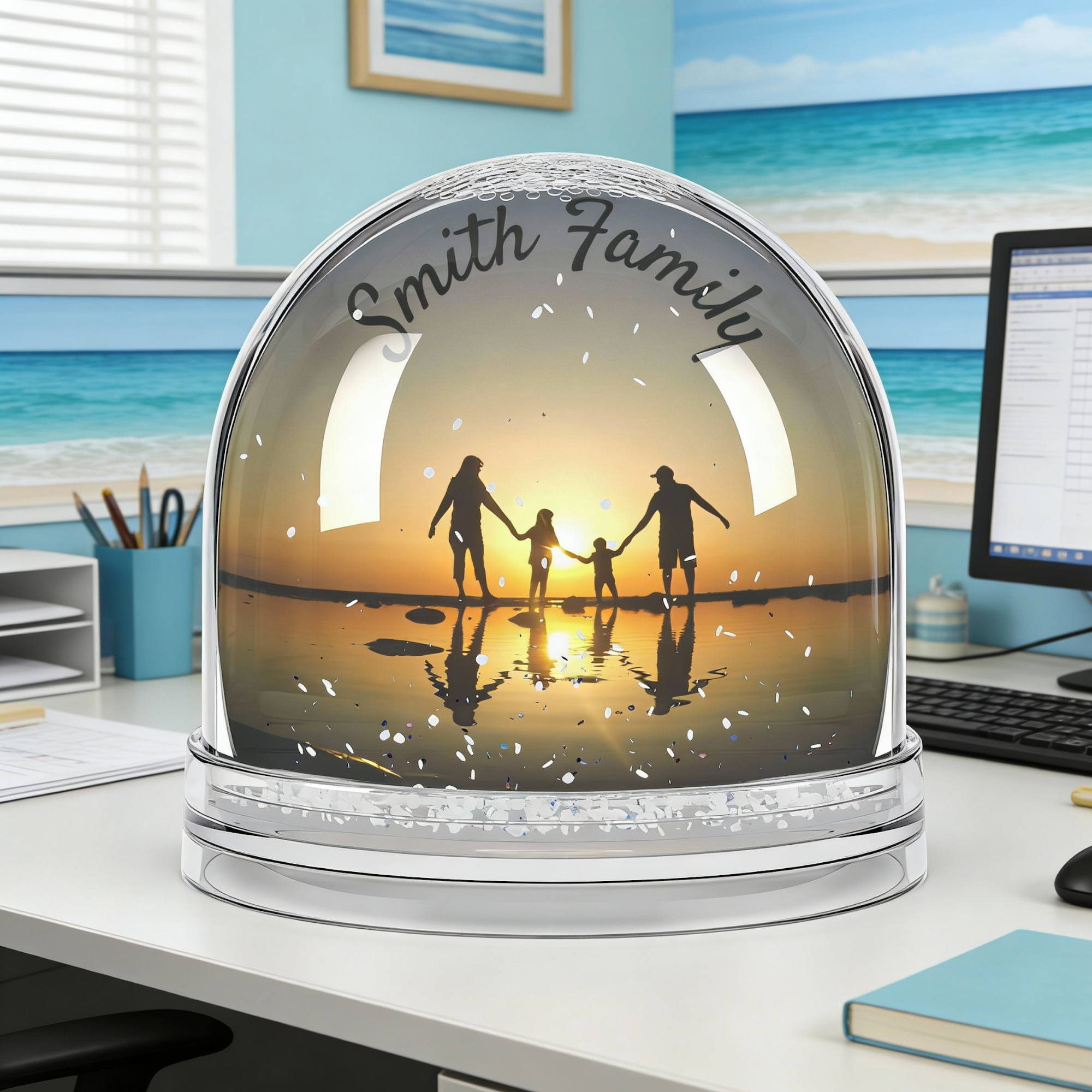 Custom Photo Snow Globe, Personalized Family Gift, Double-Sided Picture Text, Beach Keepsake, Holiday Gift, Memory Display Decor product thumbnail image Custom Photo Snow Globe, Personalized Family Gift, Double-Sided Picture Text, Beach Keepsake, Holiday Gift, Memory Display Decor product thumbnail image