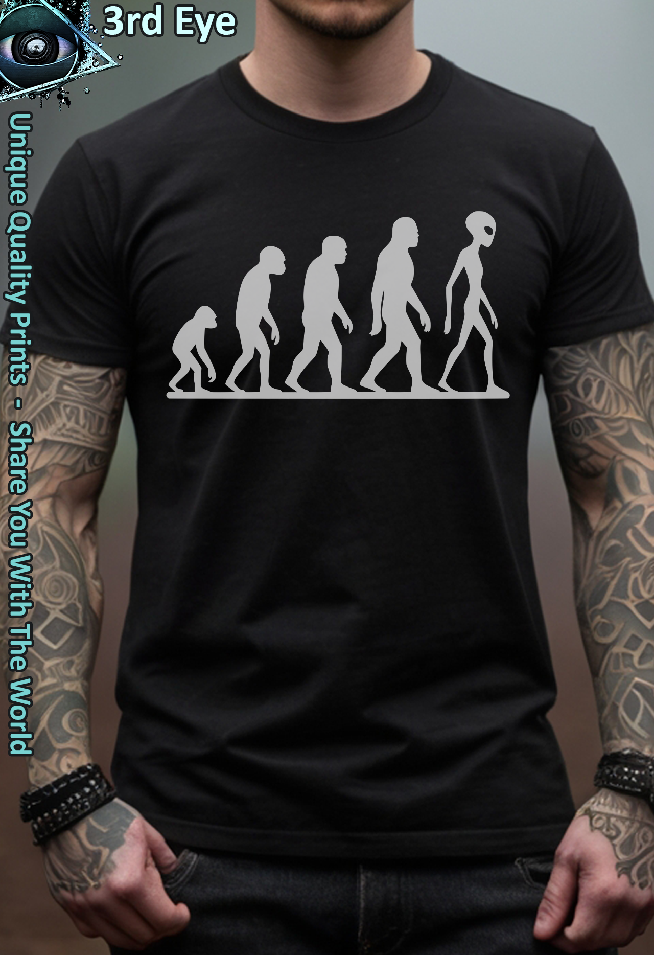 Retro Alien Evolution March of Progress Classic Graphic Retro Alien Evolution March of Progress Classic Graphic