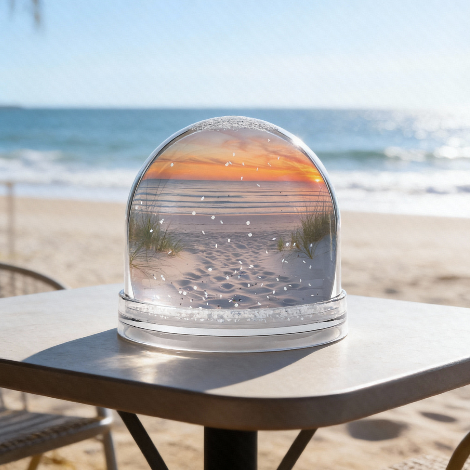 Beach Sunset Snow Globe, Coastal Decor Gift for Beach Lovers, Ocean Keepsake, Summer Vibes Winter Decor, Tropical Sand Snowglobe product thumbnail image Beach Sunset Snow Globe, Coastal Decor Gift for Beach Lovers, Ocean Keepsake, Summer Vibes Winter Decor, Tropical Sand Snowglobe product thumbnail image