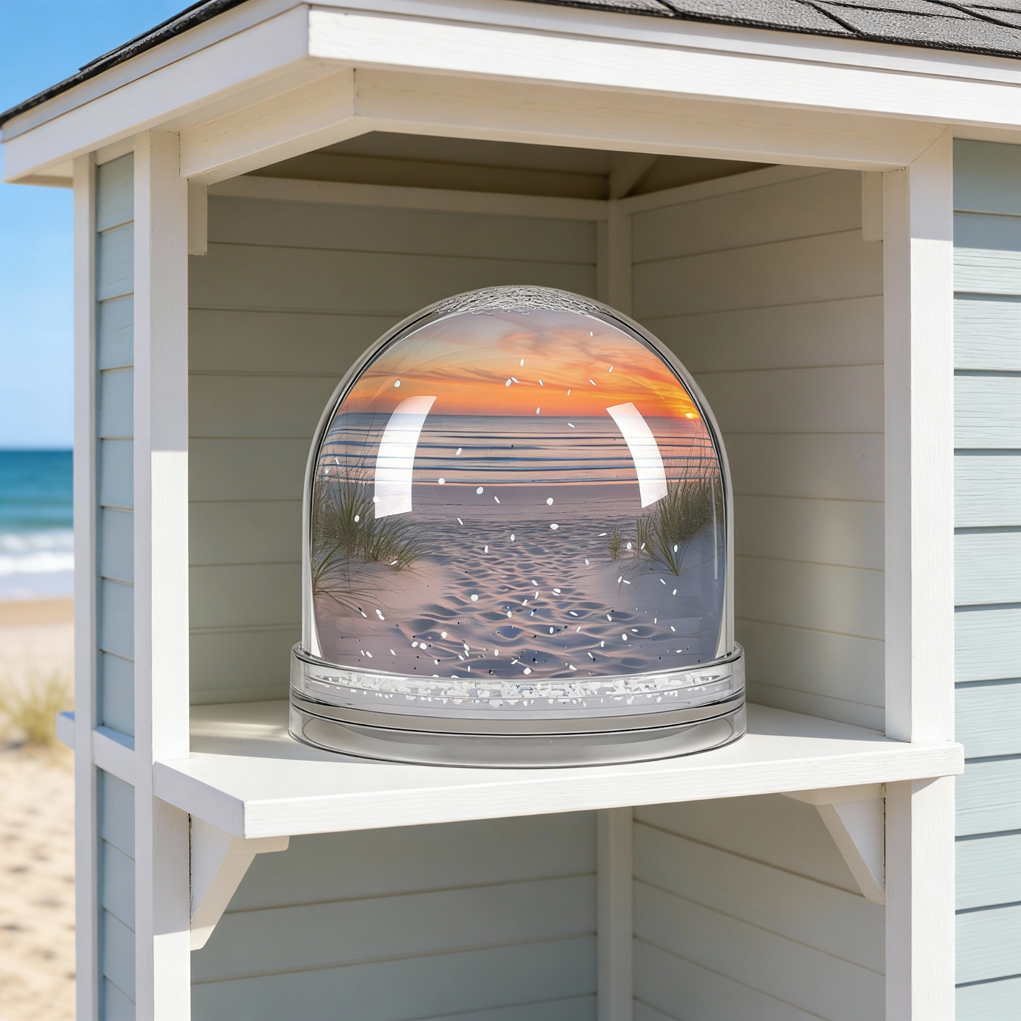 Beach Sunset Snow Globe, Coastal Decor Gift for Beach Lovers, Ocean Keepsake, Summer Vibes Winter Decor, Tropical Sand Snowglobe product thumbnail image Beach Sunset Snow Globe, Coastal Decor Gift for Beach Lovers, Ocean Keepsake, Summer Vibes Winter Decor, Tropical Sand Snowglobe product thumbnail image