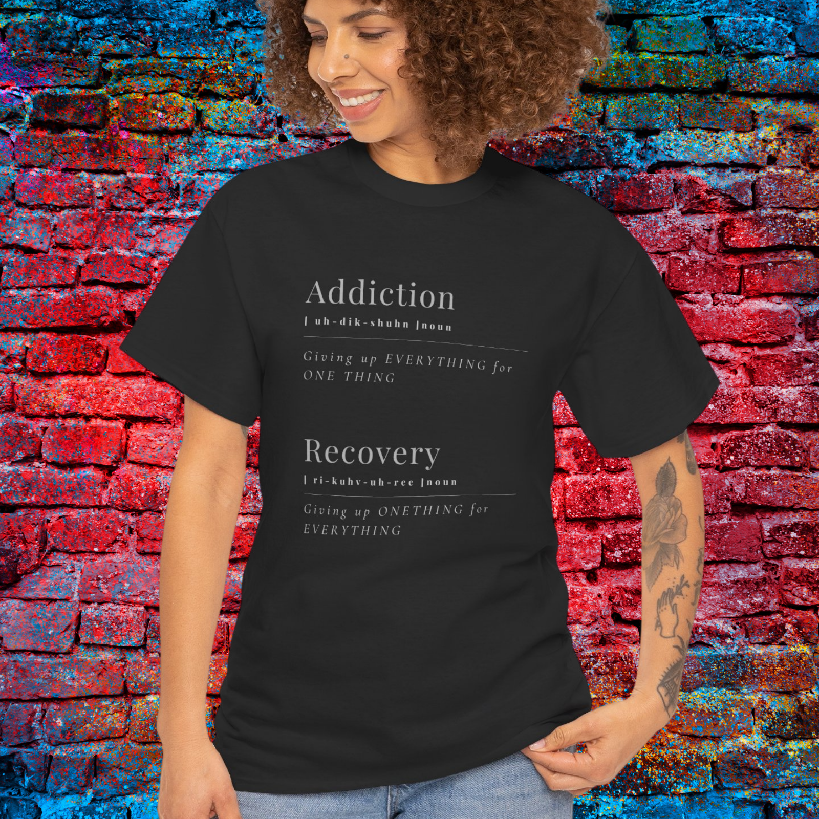 Addiction vs Recovery Unisex Heavy Cotton Tee