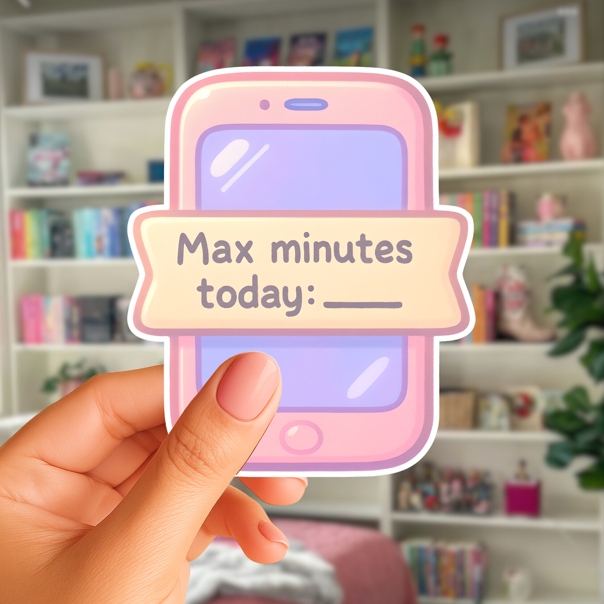 Phone Screen Time Limit Sticker Max minutes today Pastel Planner Decal for Parents & Students product thumbnail image Phone Screen Time Limit Sticker Max minutes today Pastel Planner Decal for Parents & Students product thumbnail image