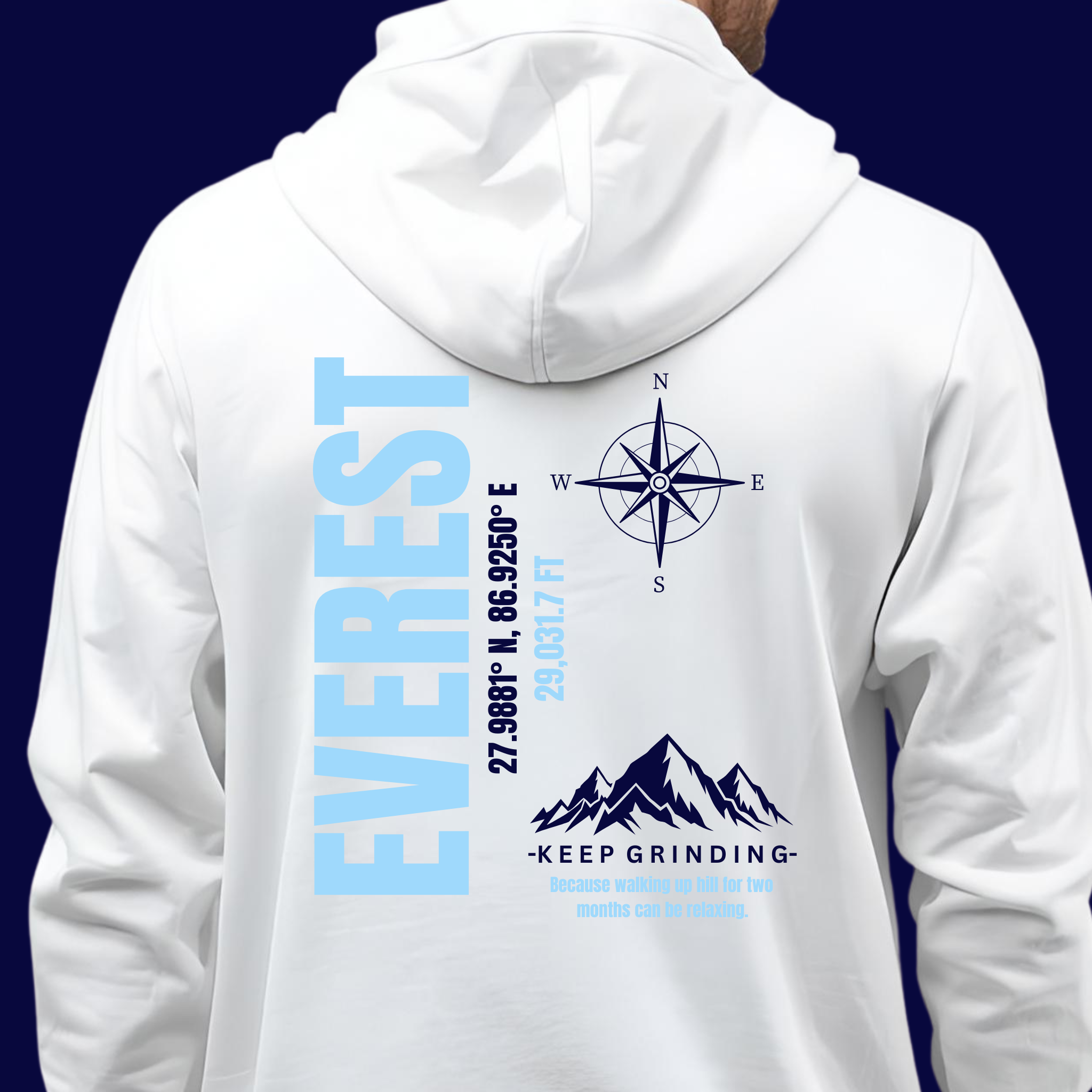Camp Naked Clothing | Everest Hoodie — Minimal Mountain Graphic Hooded Sweatshirt. product thumbnail image
