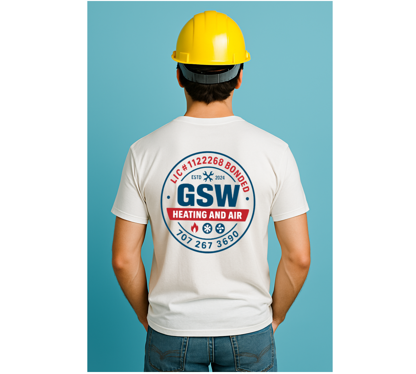 GSW Heating &amp; Air Logo T-Shirt — HVAC Technician Uniform Tee product thumbnail image