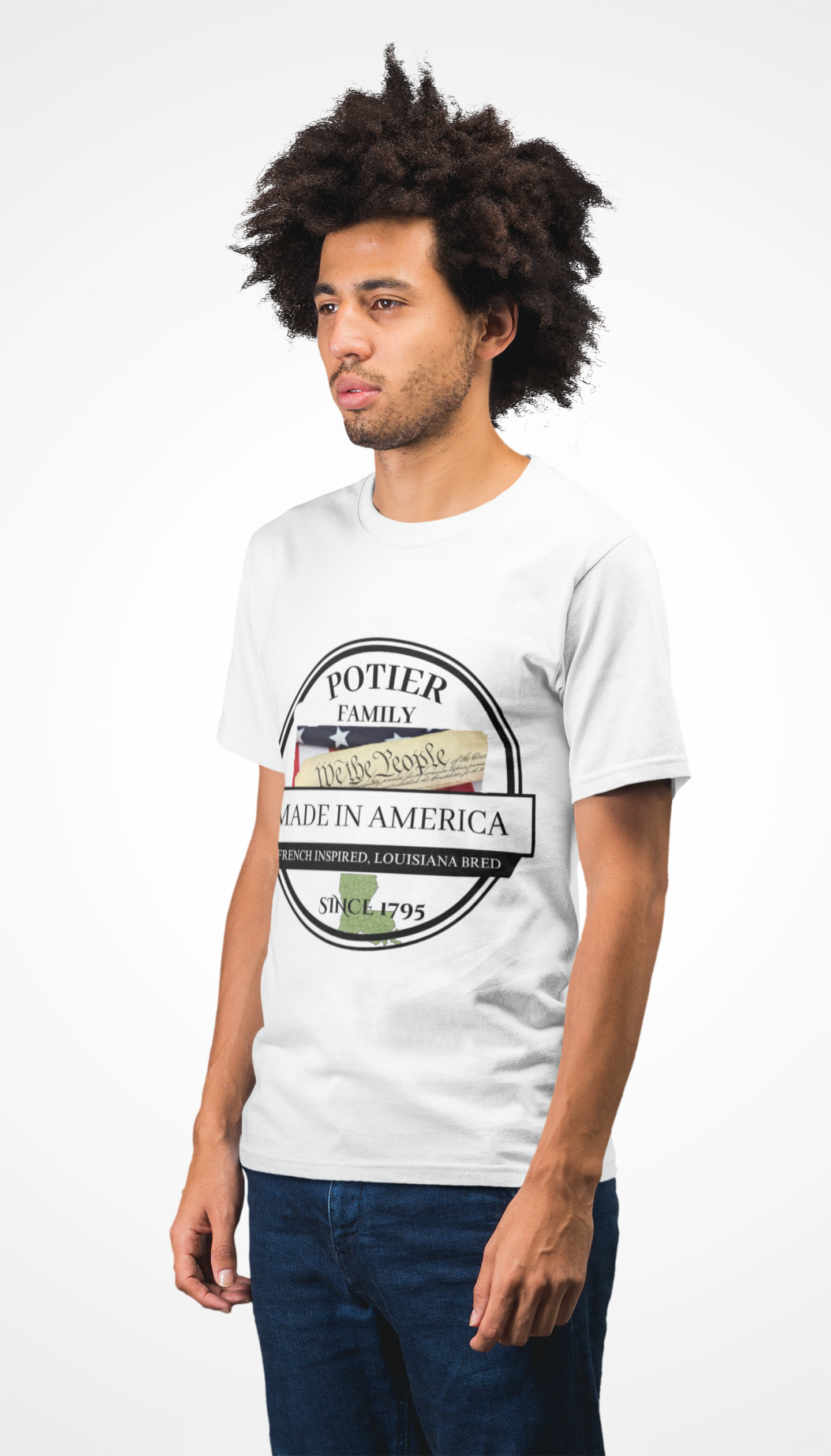 POTIER FAMILY - Made in America Family Crest T-Shirt — Potier Family Vintage Label Tee product thumbnail image POTIER FAMILY - Made in America Family Crest T-Shirt — Potier Family Vintage Label Tee product thumbnail image