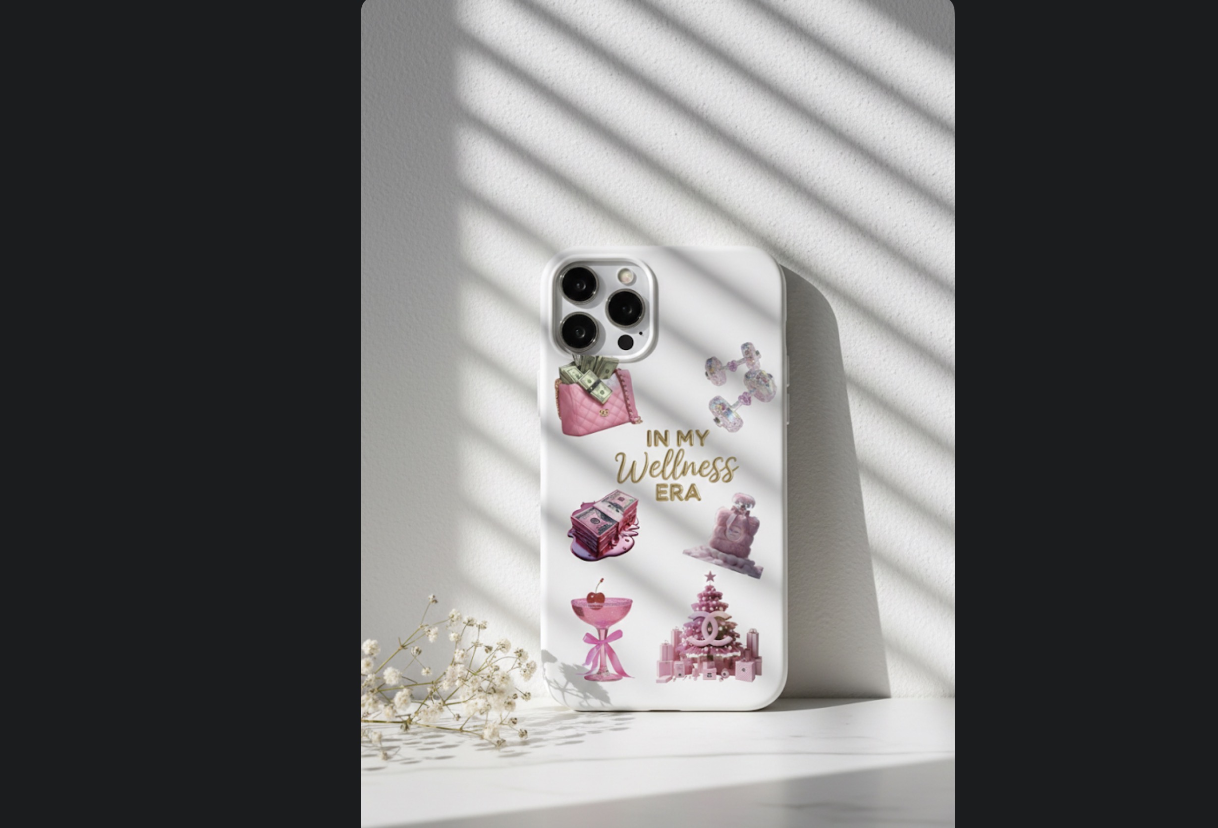 Tough Case — “In My Wellness Era” Pink Luxury Phone Case product thumbnail image