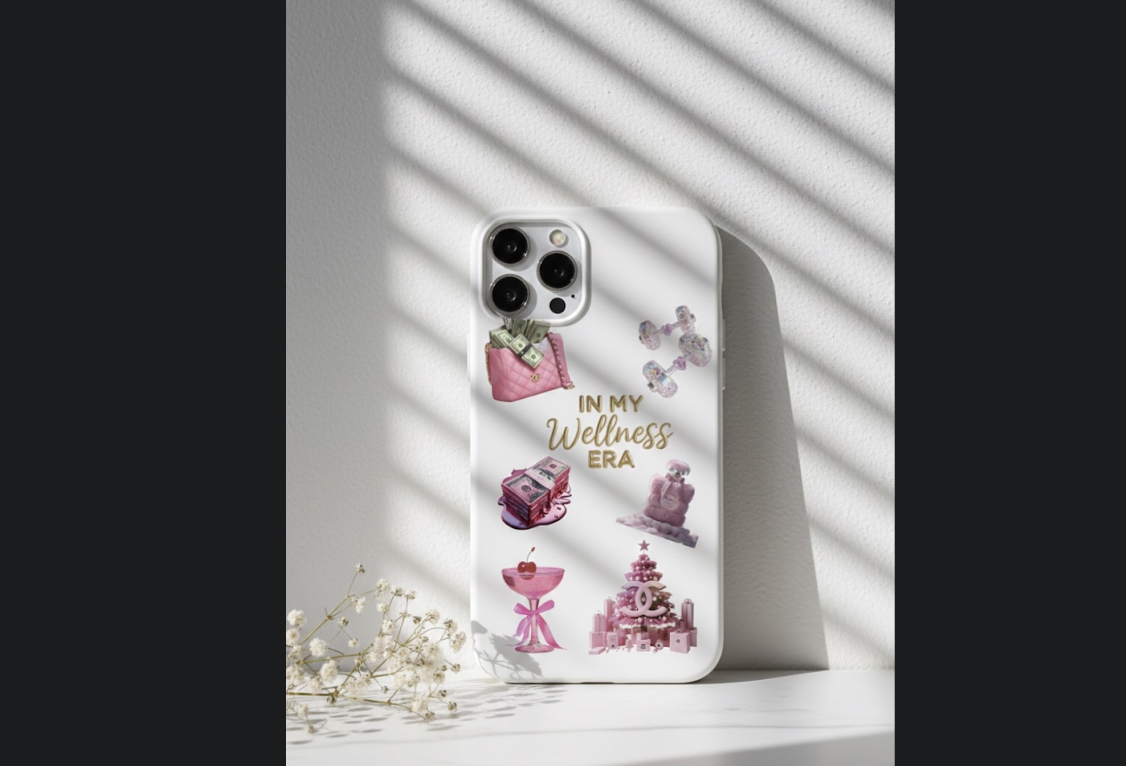 Tough Case — “In My Wellness Era” Pink Luxury Phone Case product thumbnail image