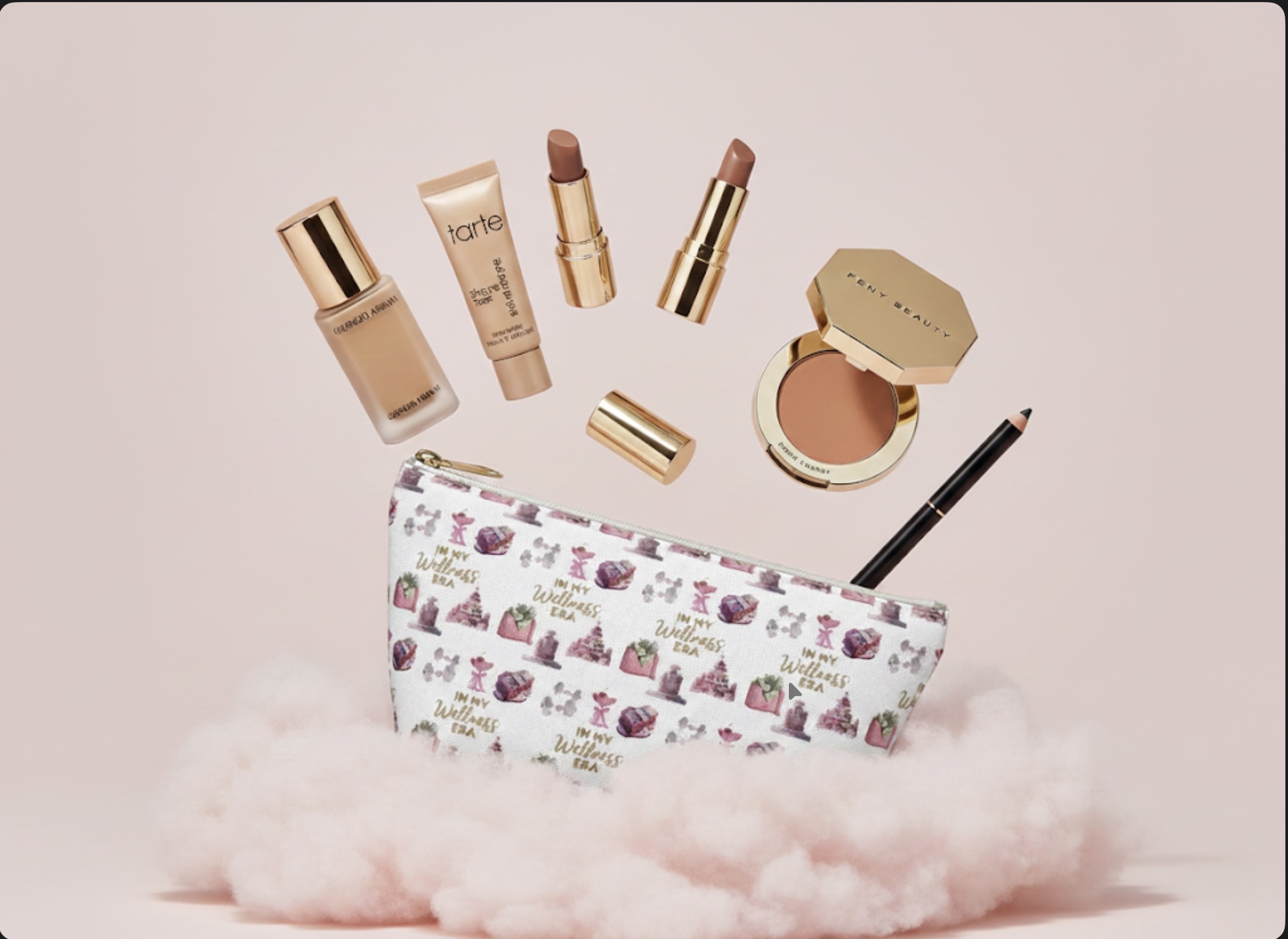 Accessory Pouch — “In My Wellness Era” Cosmetic Bag with T‑Bottom