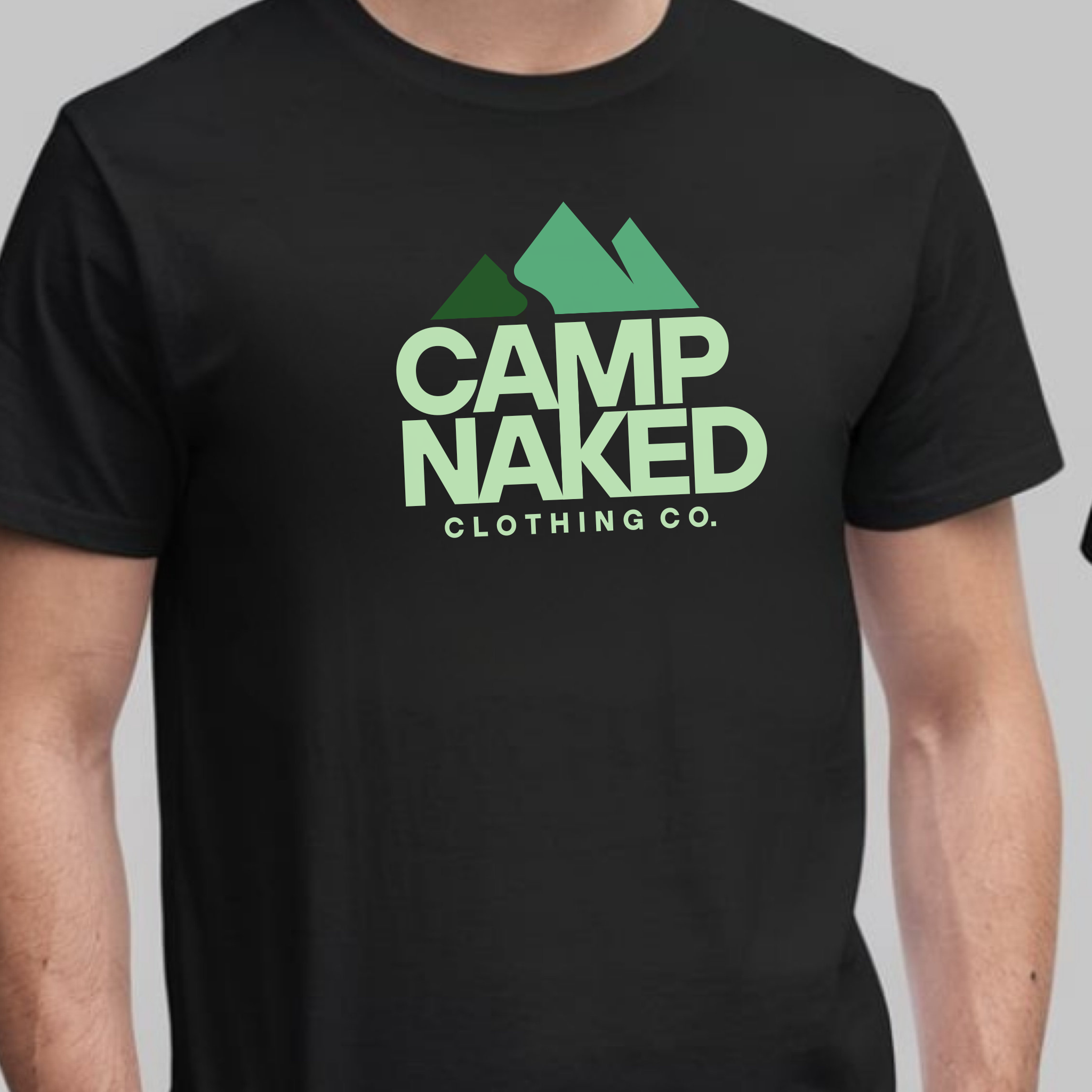 Camp Naked T-Shirt | Emerald Queen |  — Green Mountain Logo Adventure Tee.
