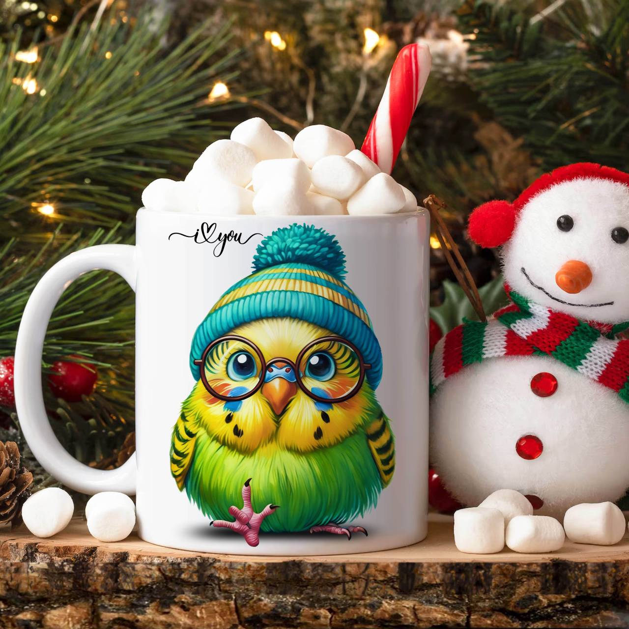 ASL Parakeet Love with ILY Sign Ceramic Mug – Colorful Budgie Bird Coffee Cup (11oz & 15oz) ASL Parakeet Love with ILY Sign Ceramic Mug – Colorful Budgie Bird Coffee Cup (11oz & 15oz)