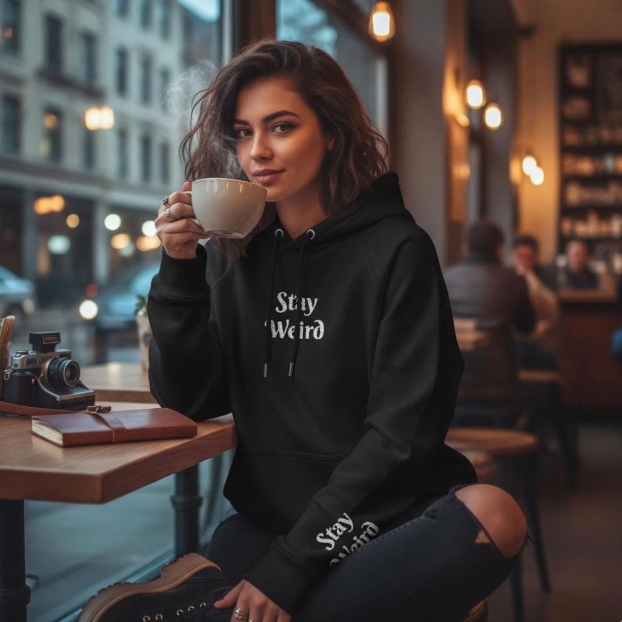 Stay Weird Embroidered Hoodie Stay Weird Embroidered Hoodie