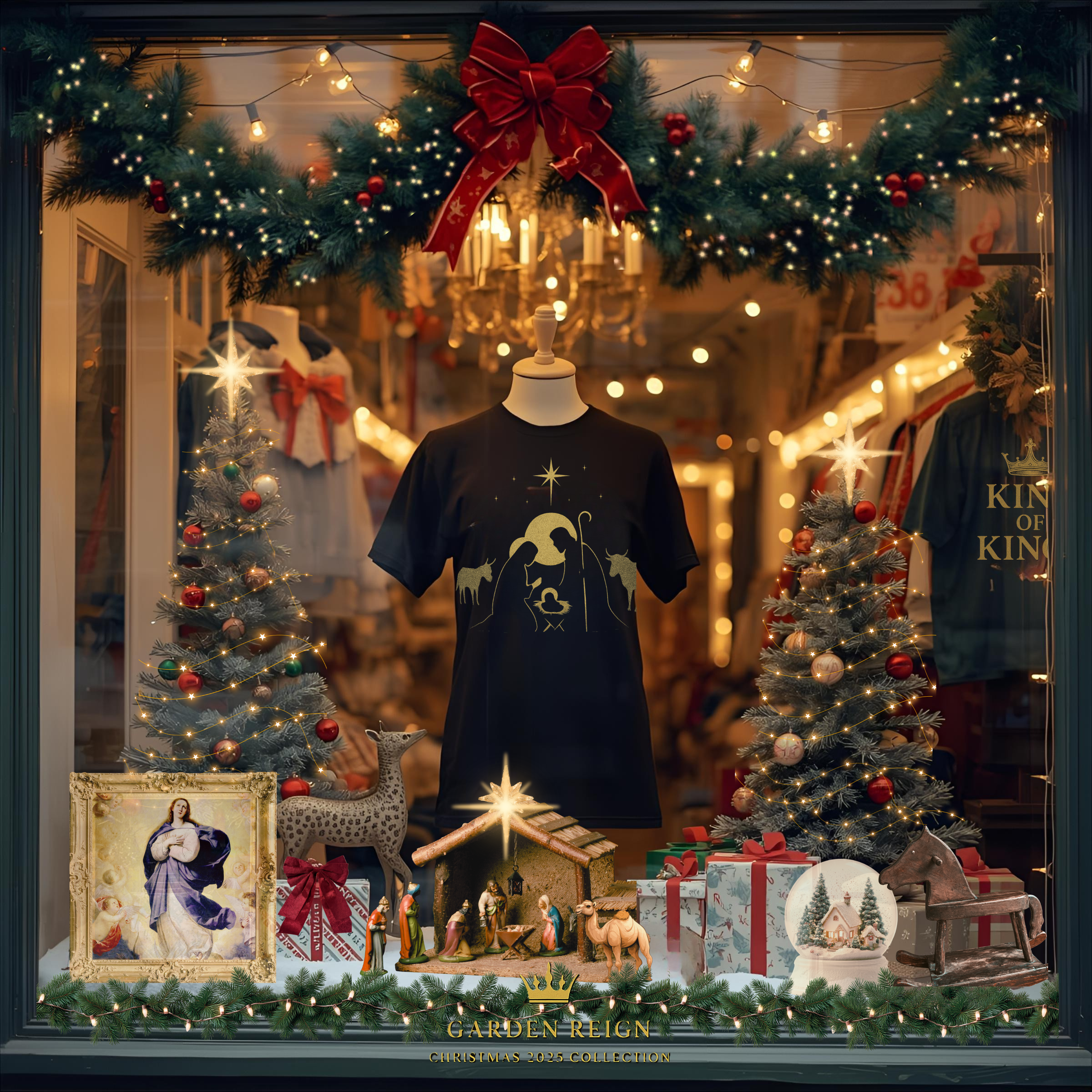 Nativity Silhouette in Gold Halo – Sacred Christmas Night Nativity Silhouette in Gold Halo – Sacred Christmas Night