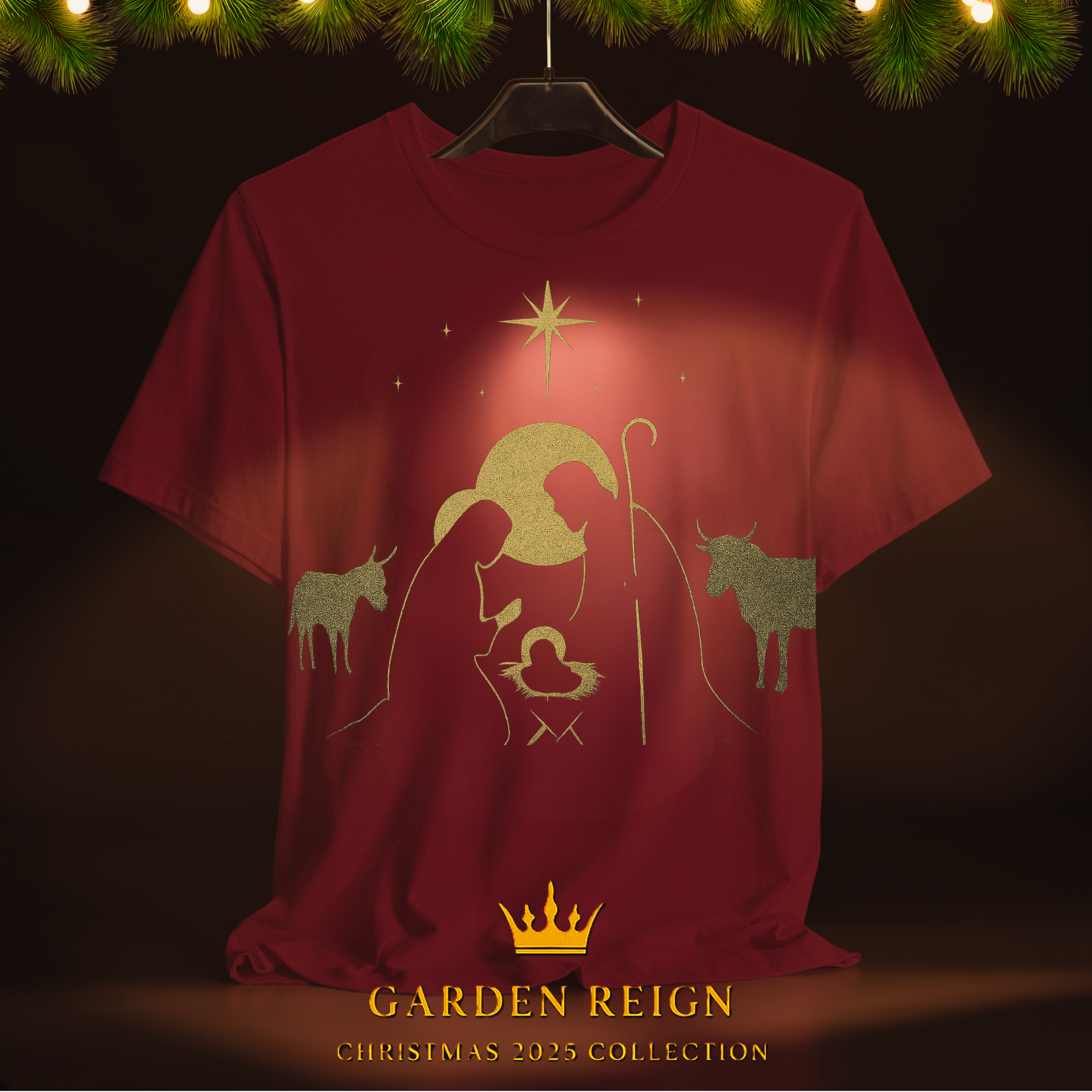 Nativity Silhouette in Gold Halo – Sacred Christmas Night product thumbnail image Nativity Silhouette in Gold Halo – Sacred Christmas Night product thumbnail image