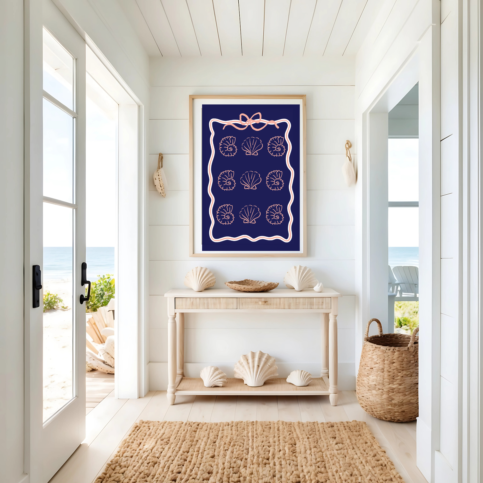 Coastal Coquette Navy & Coral Poster, Seashell Wall Art, Beachy Matte Print, Bow Coastal Decor, Nautical Aesthetic Bedroom Bathroom Art product thumbnail image Coastal Coquette Navy & Coral Poster, Seashell Wall Art, Beachy Matte Print, Bow Coastal Decor, Nautical Aesthetic Bedroom Bathroom Art product thumbnail image
