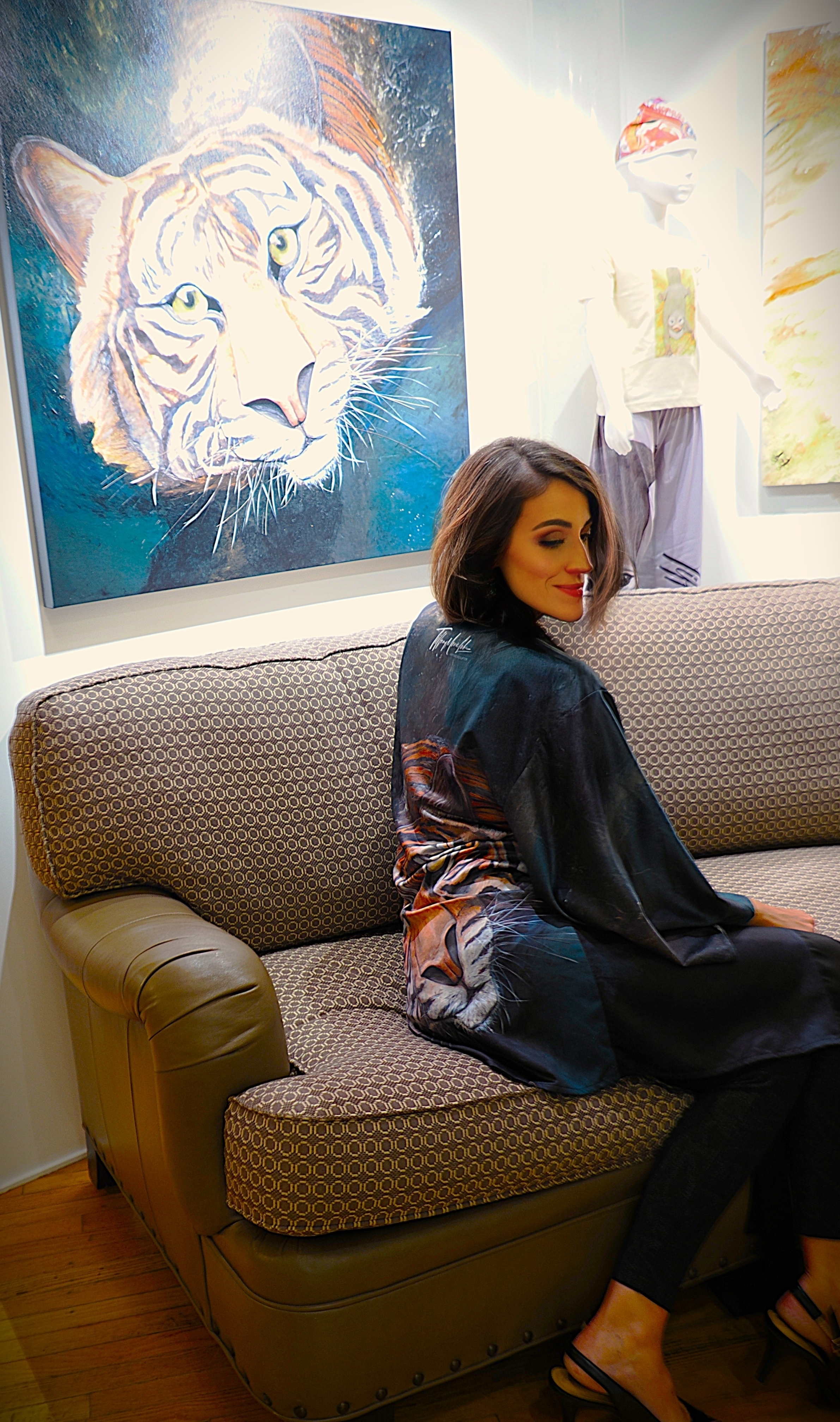 Kimono Robe - LaFille Gallery 'la Tigre' by Tiffany Marie Luke