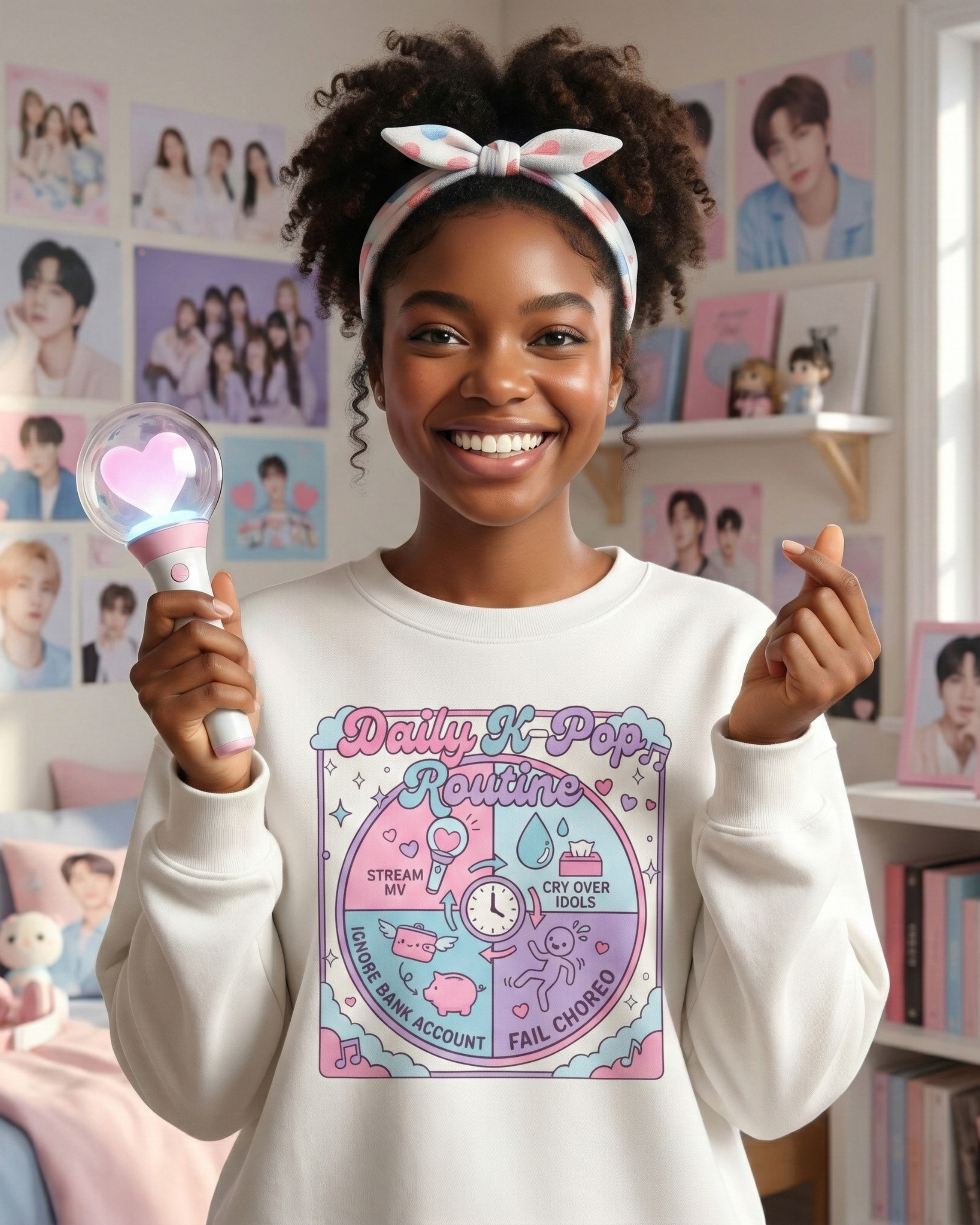 K-Pop Daily Routine Crewneck Sweatshirt product thumbnail image K-Pop Daily Routine Crewneck Sweatshirt product thumbnail image