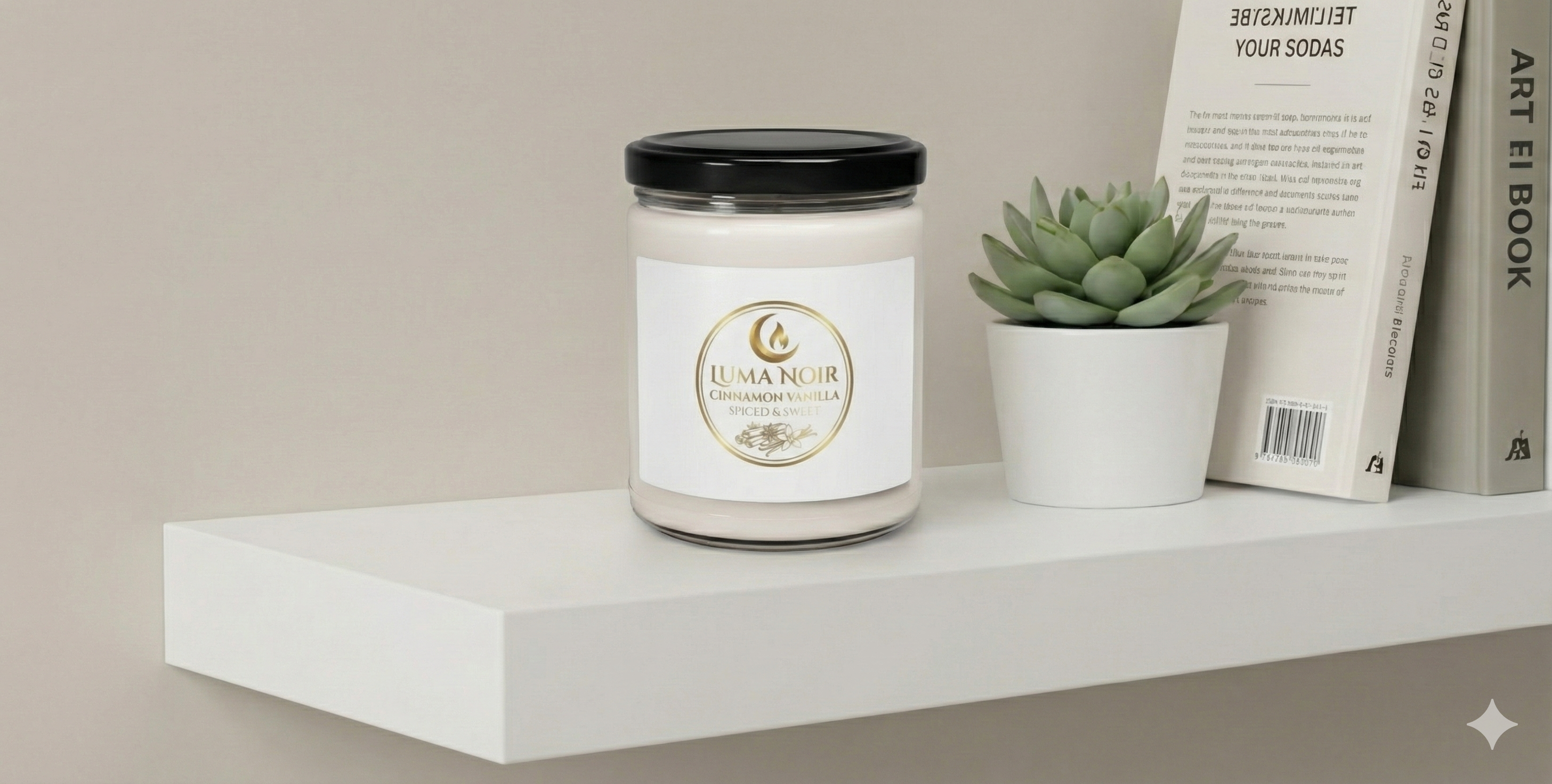 Luma Noir Cinnamon Vanilla Soy Candle — 9 oz Scented Candle